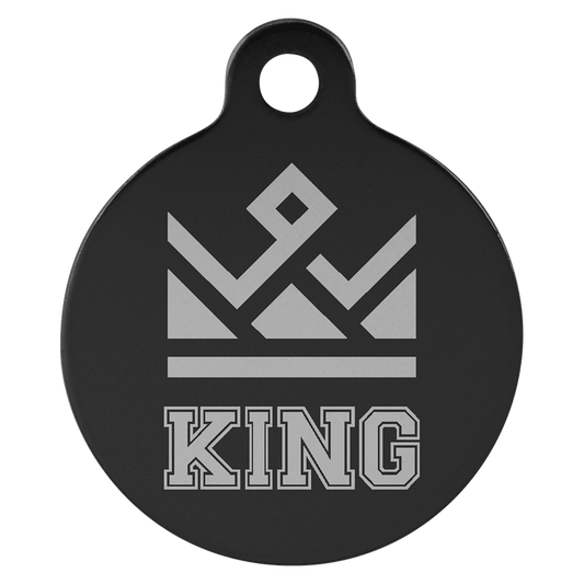 1" Laserable Anodized Aluminum Round Pet Tag with Tab