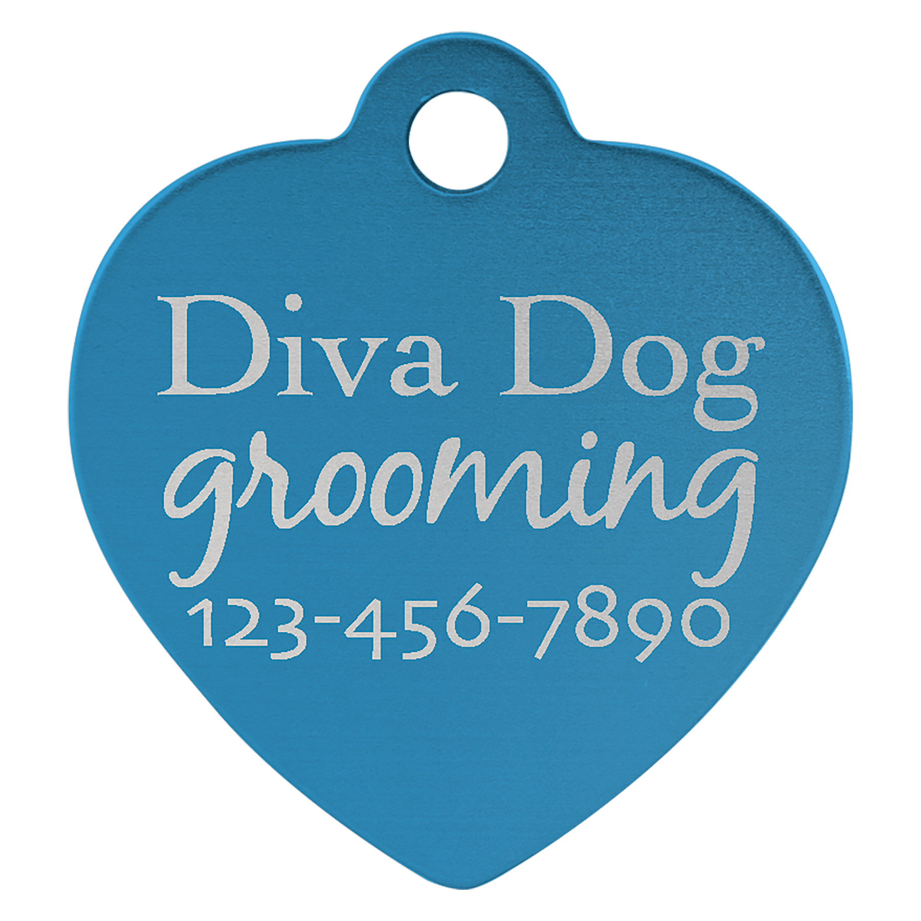 1" x 1" Laserable Anodized Aluminum Heart Pet Tag