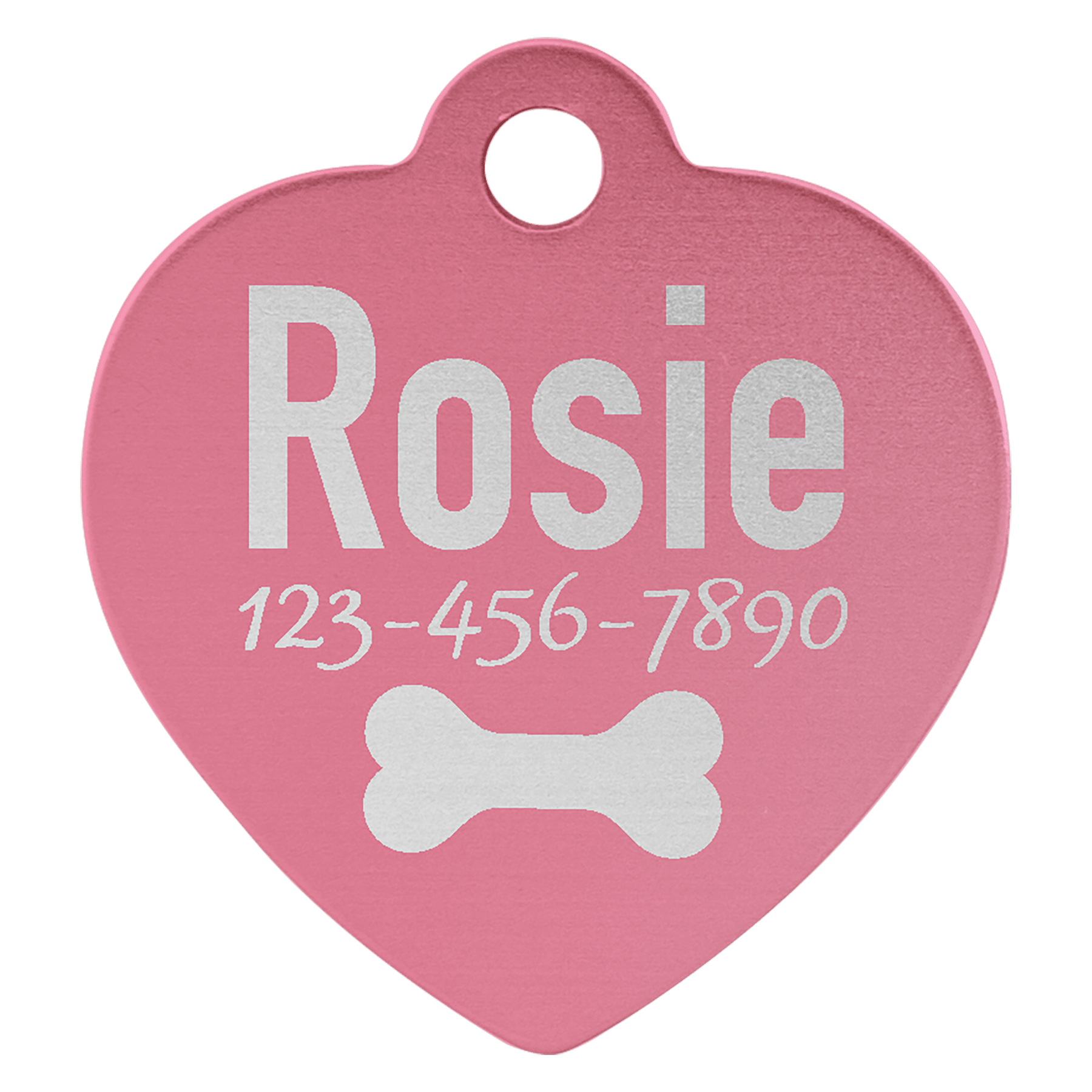 1" x 1" Laserable Anodized Aluminum Heart Pet Tag