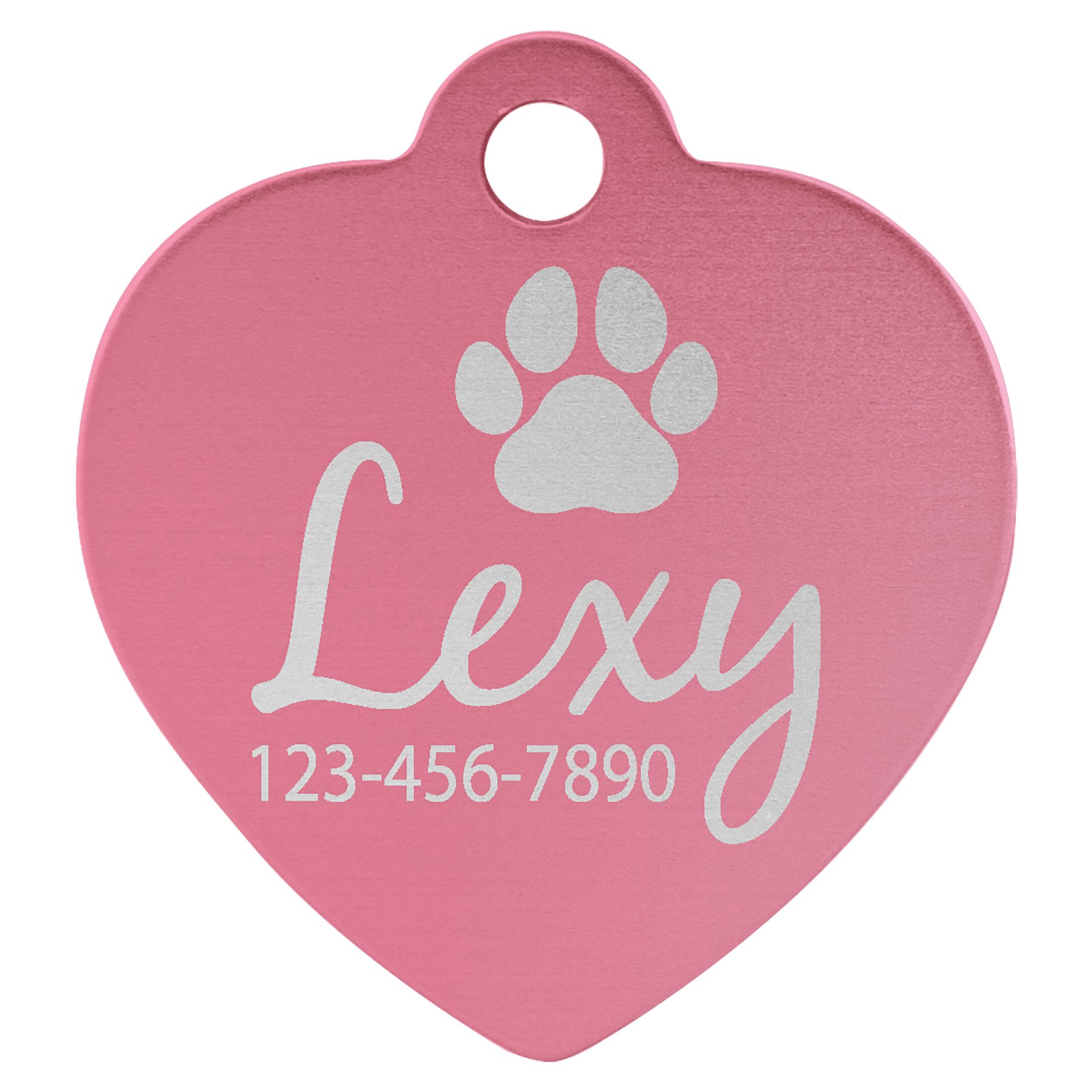 1 1/4" x 1 1/4" Laserable Anodized Aluminum Heart Pet Tag