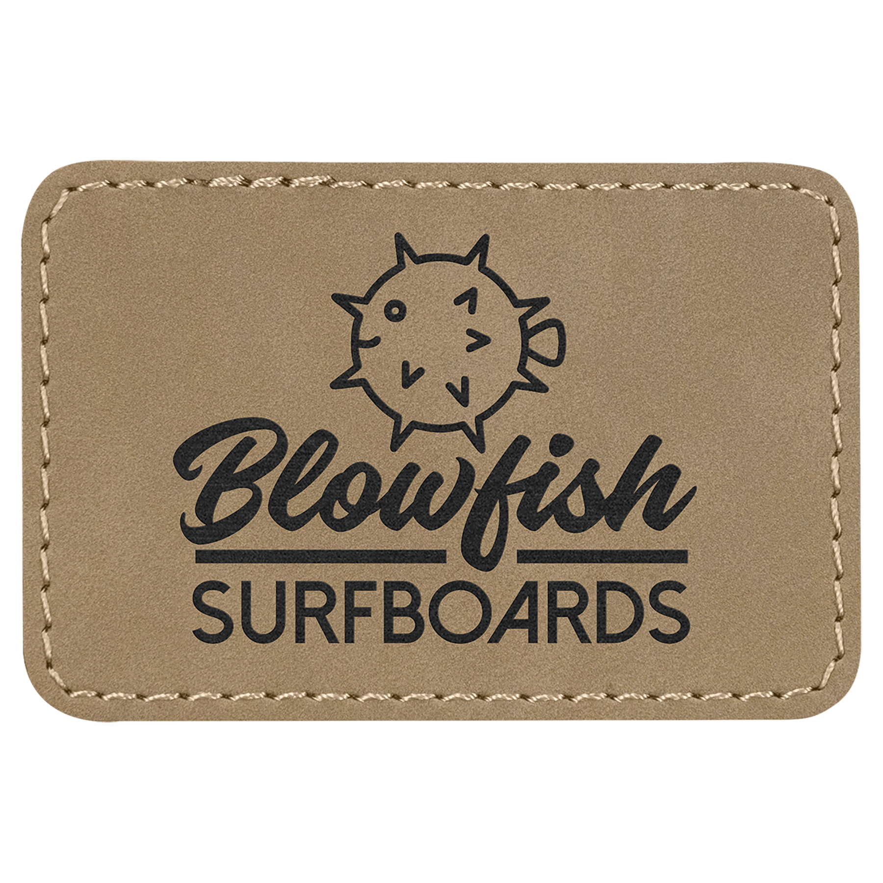 3" x 2" Rectangle Light Laserable Leatherette Patch with Adhesive