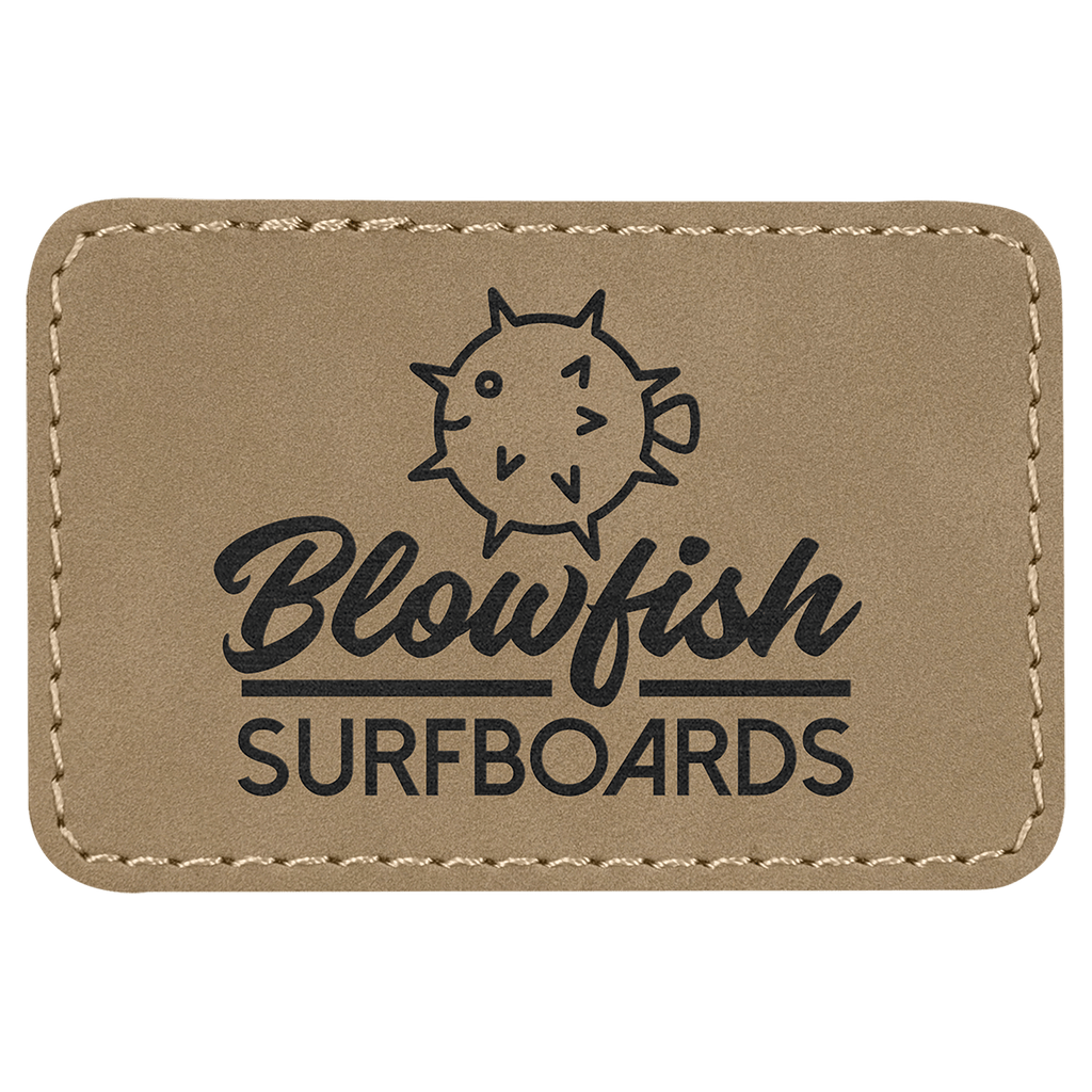3" x 2" Rectangle Light Laserable Leatherette Patch with Adhesive