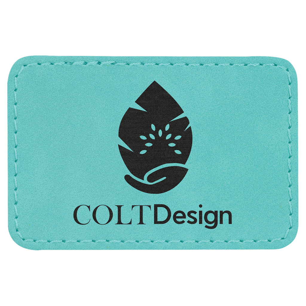 3" x 2" Rectangle Laserable Leatherette Patch with Adhesive