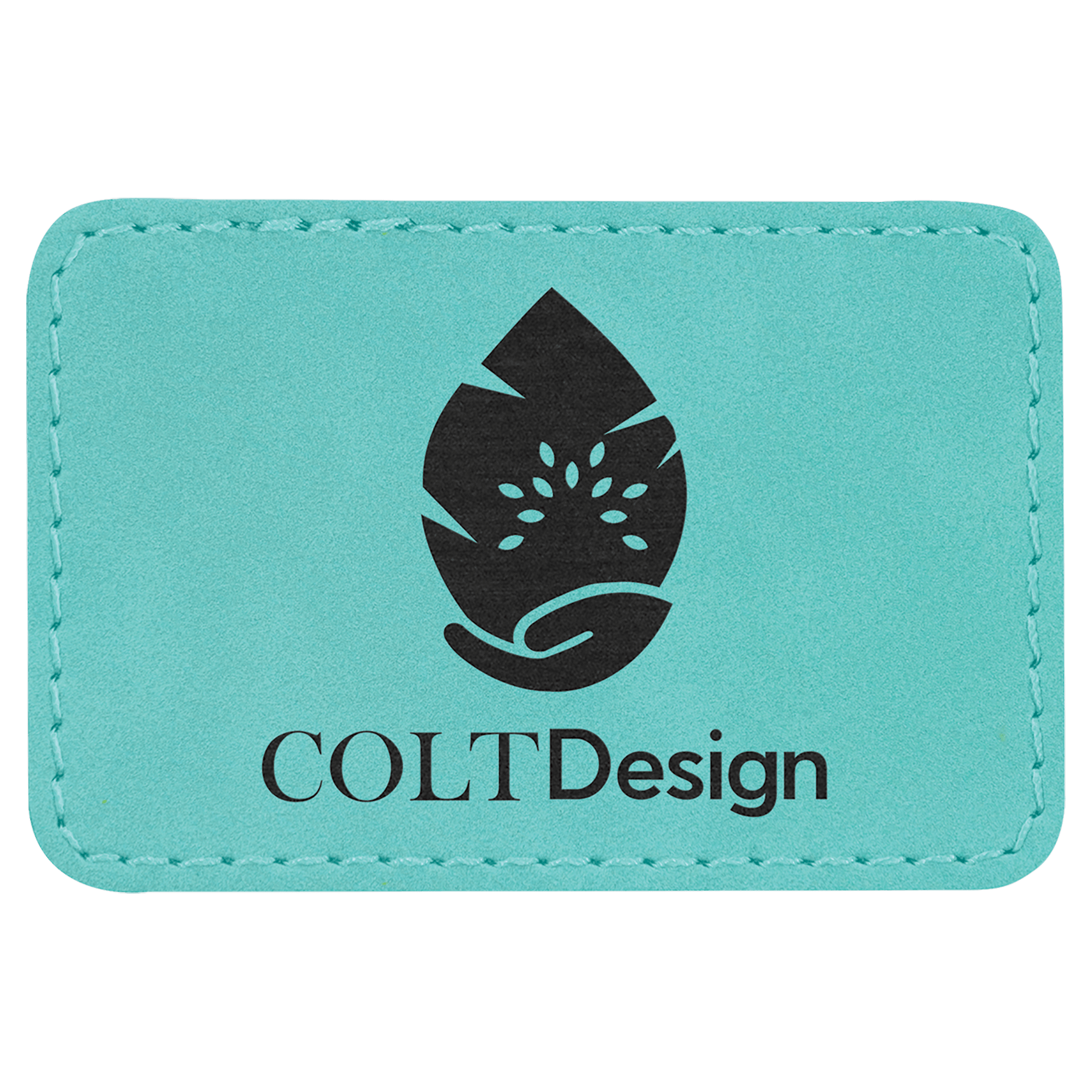 3" x 2" Rectangle Laserable Leatherette Patch with Adhesive