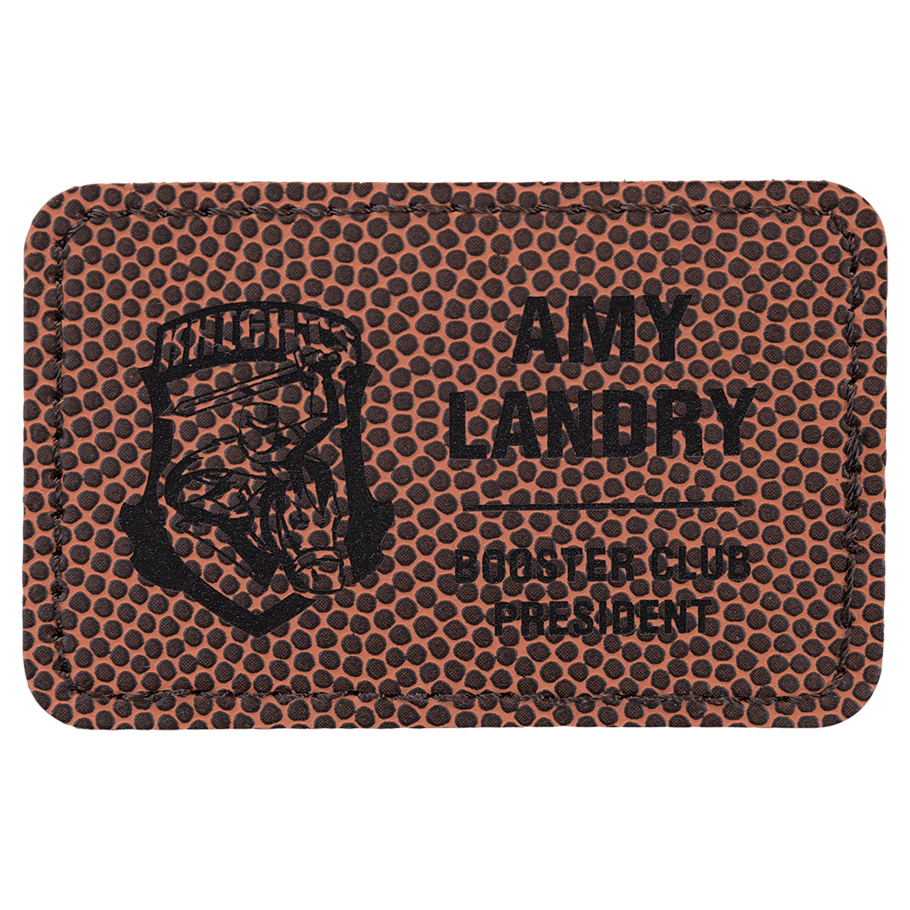 3" x 2" Rectangle Football Laserable Leatherette Patch with Adhesive