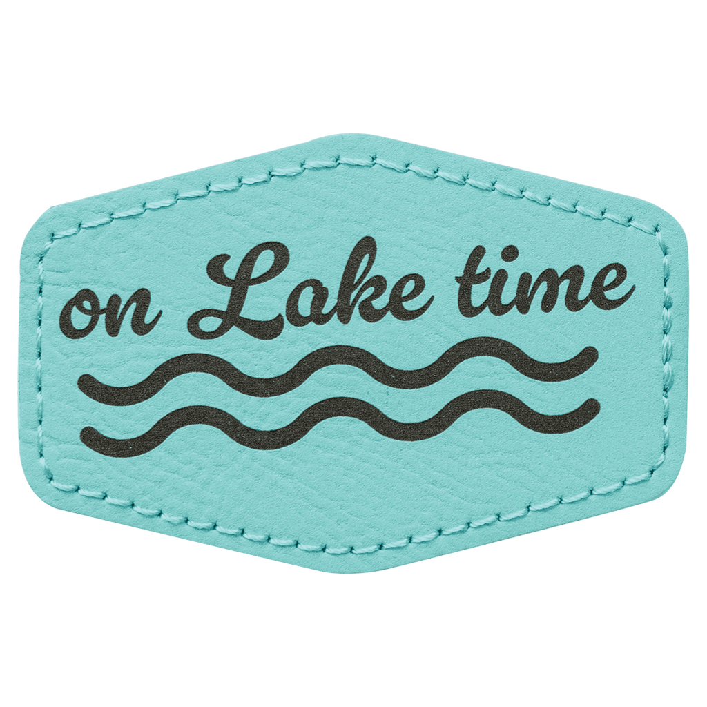 3" x 2" Hex Laserable Leatherette Patch with Adhesive