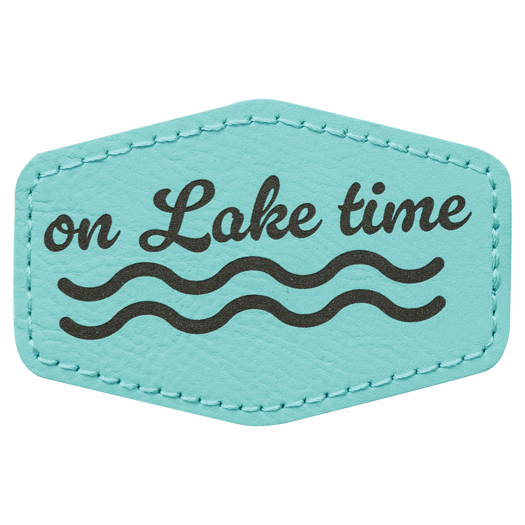 3" x 2" Hex Laserable Leatherette Patch with Adhesive
