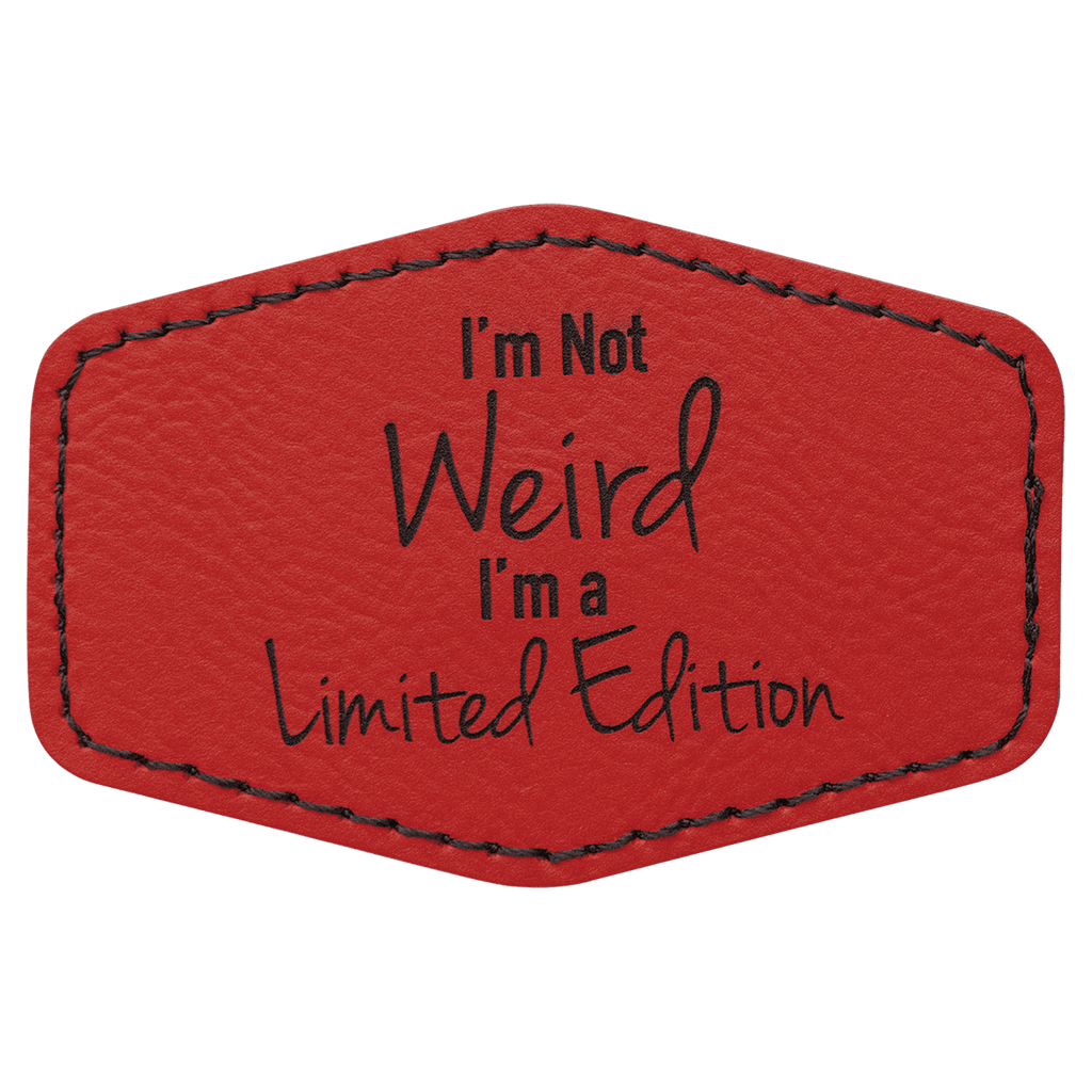 3" x 2" Hex Laserable Leatherette Patch with Adhesive