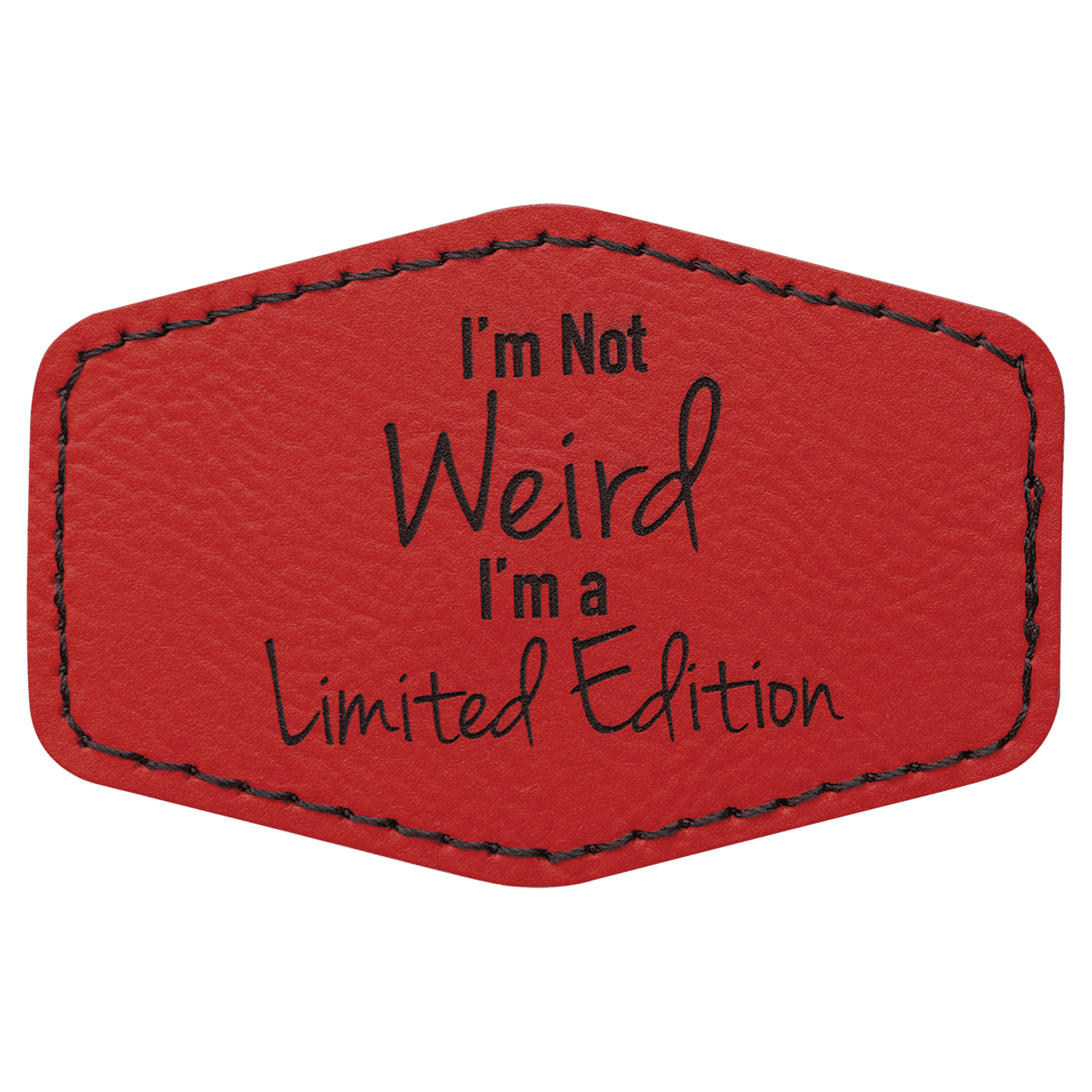 3" x 2" Hex Laserable Leatherette Patch with Adhesive