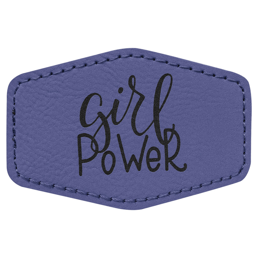 3" x 2" Hex Laserable Leatherette Patch with Adhesive