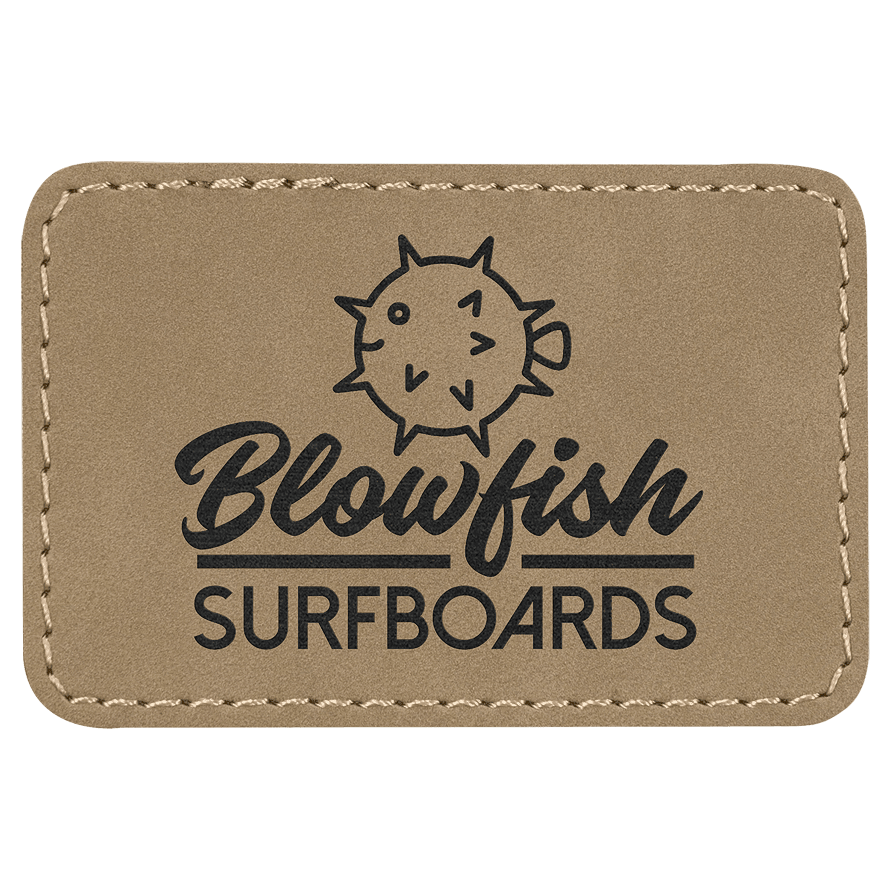 3" x 2" Rectangle Light Laserable Leatherette Patch with Kota Pro Adhesive