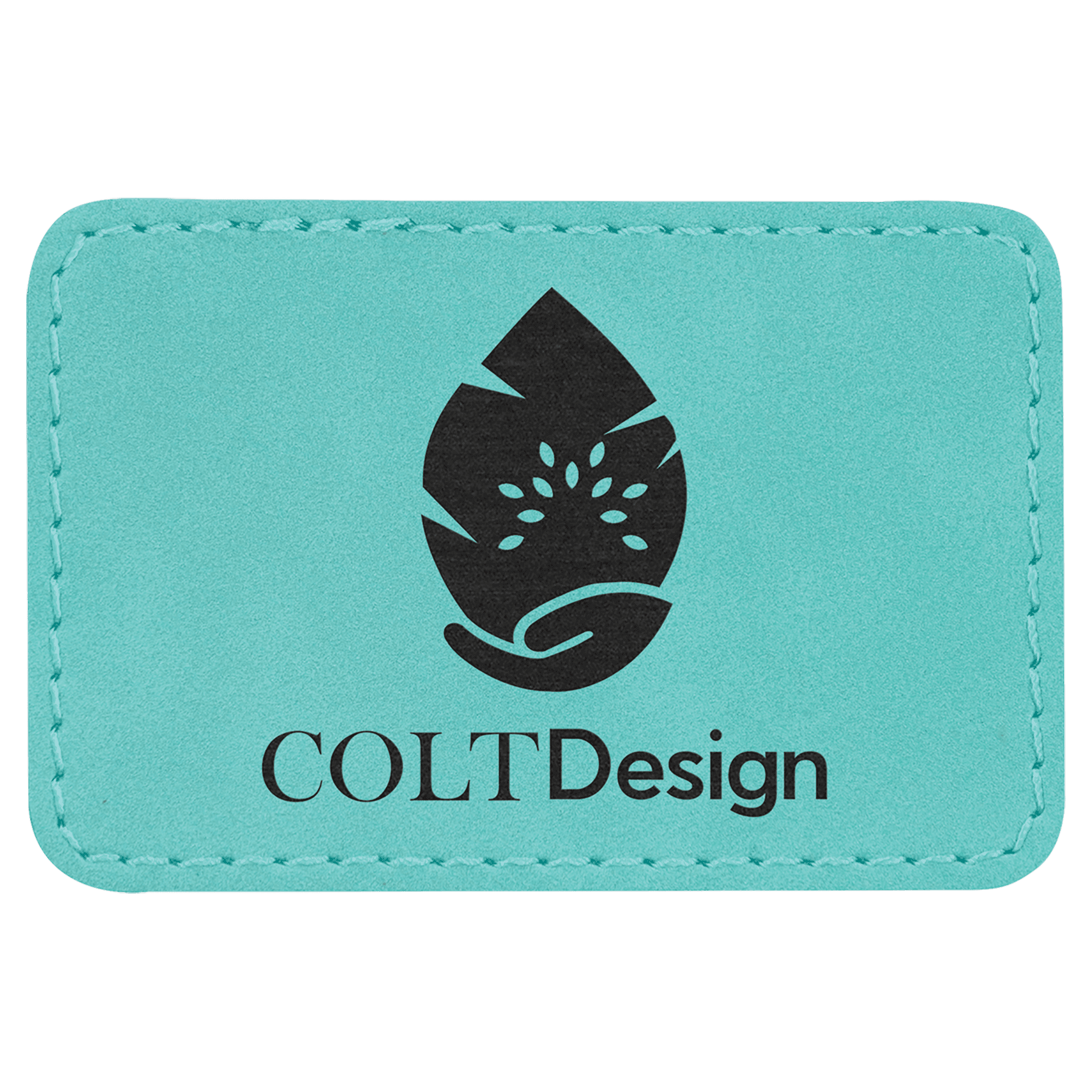 3" x 2" Rectangle Laserable Leatherette Patch with Kota Pro Adhesive