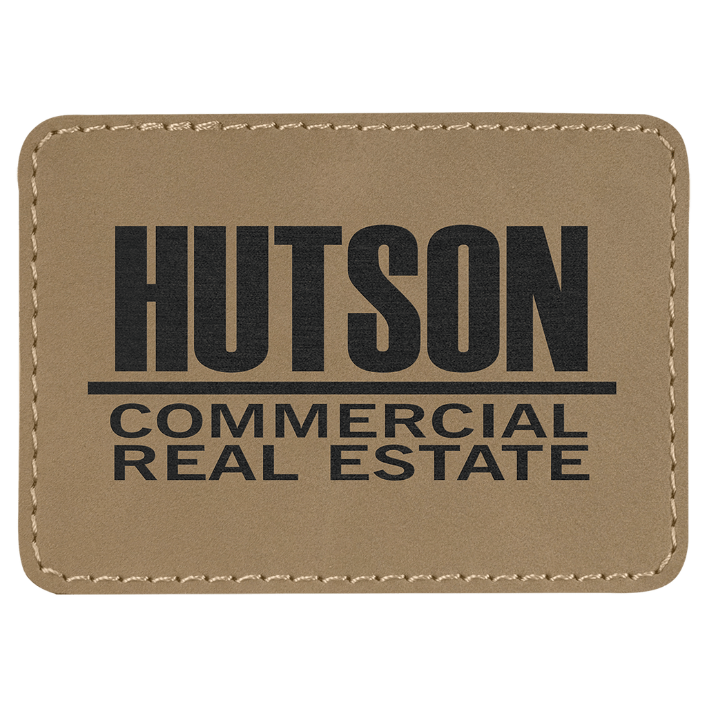 3 1/2" x 2 1/2" Rectangle Light Laserable Leatherette Patch with Adhesive
