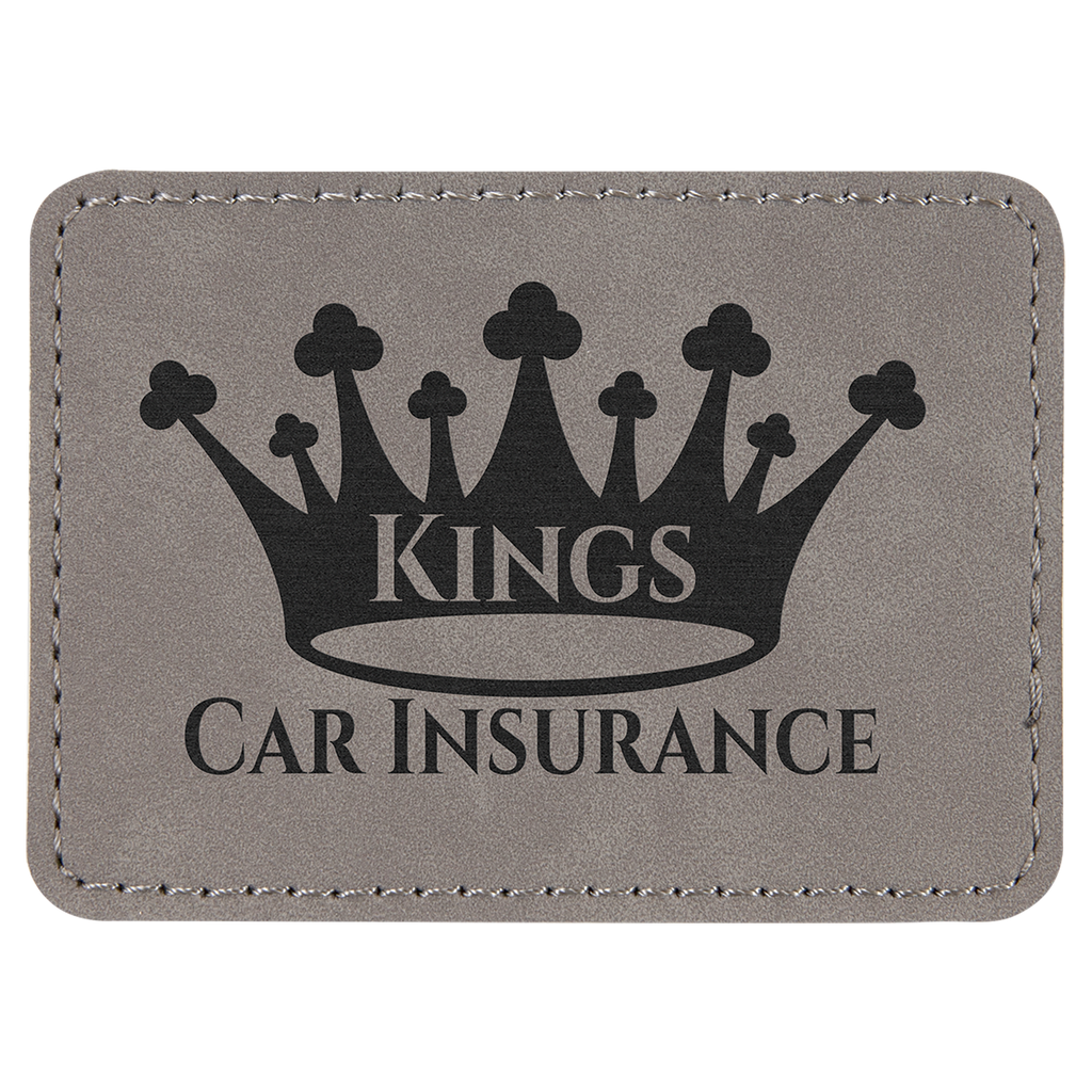 3 1/2" x 2 1/2" Rectangle Laserable Leatherette Patch with Adhesive