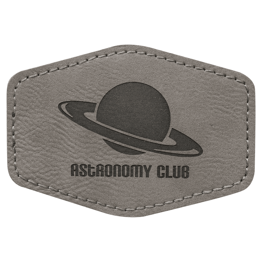 3 1/2" x 2 1/2" Hex Laserable Leatherette Patch with Adhesive