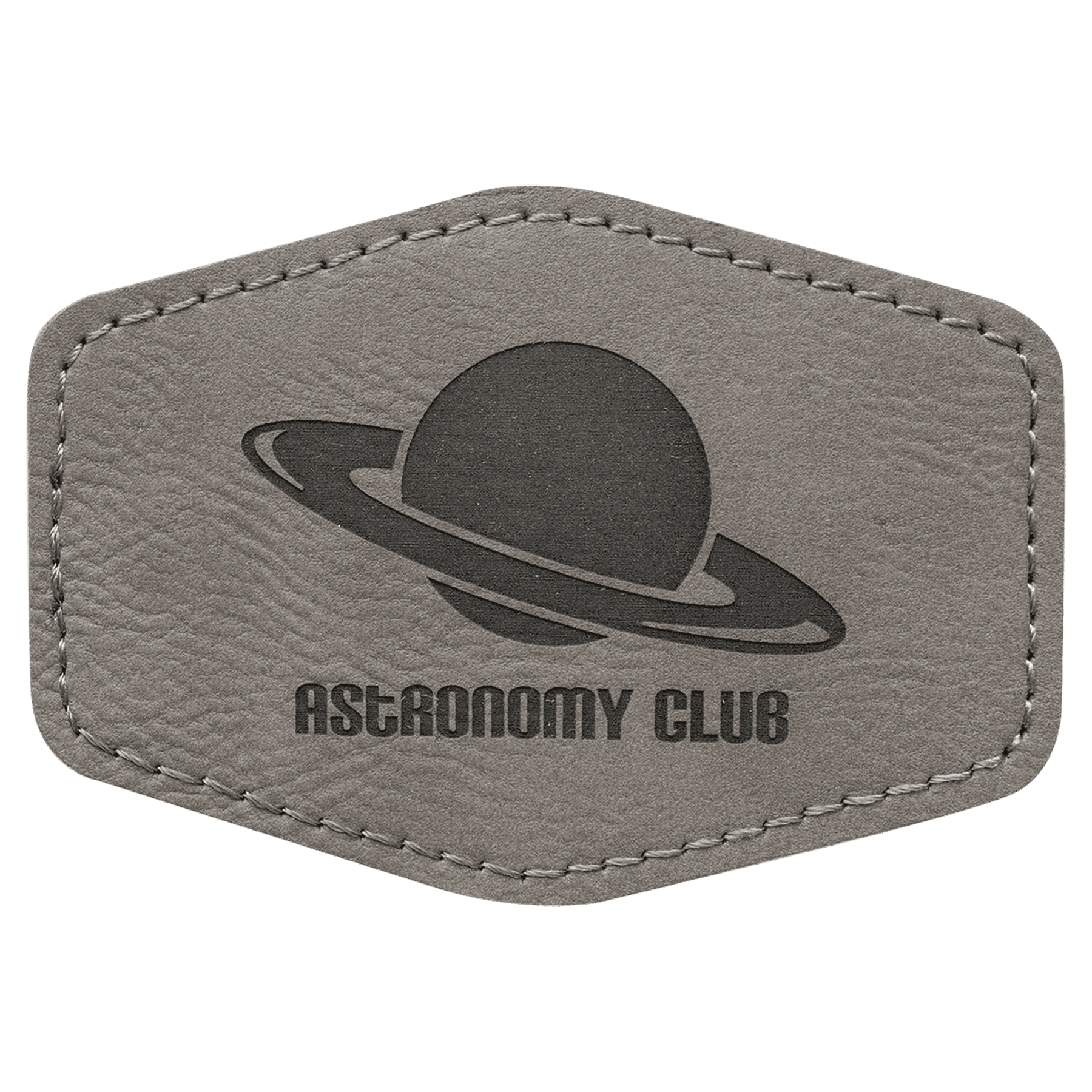 3 1/2" x 2 1/2" Hex Laserable Leatherette Patch with Adhesive