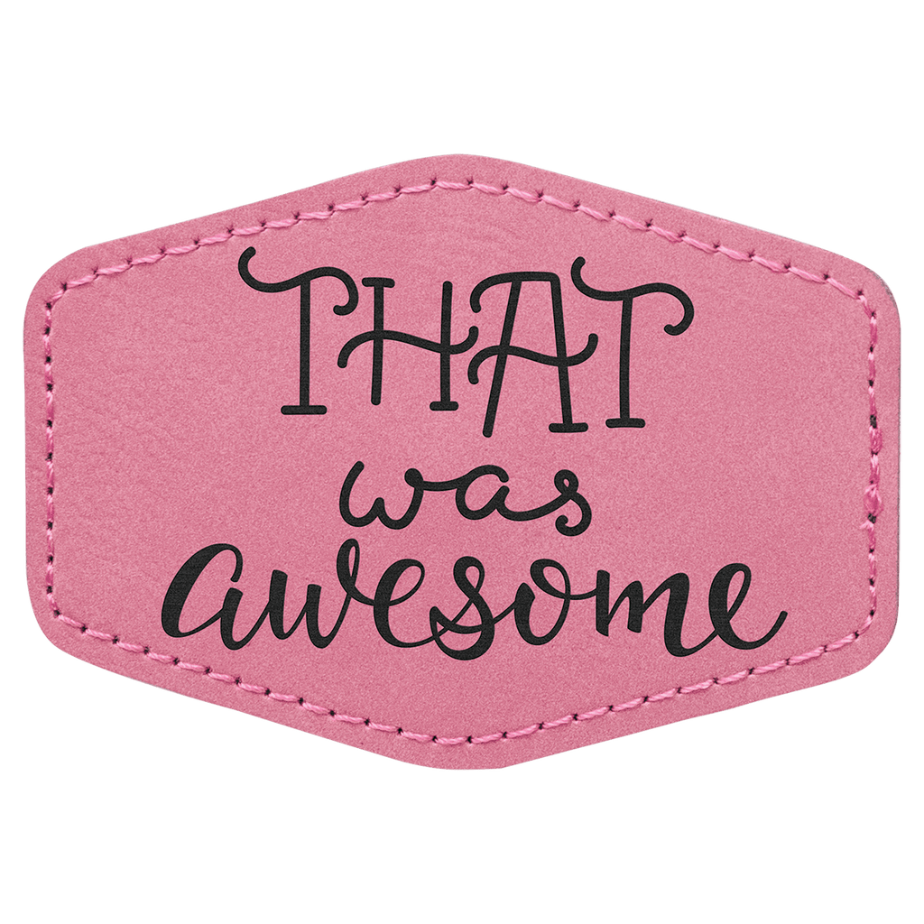 3 1/2" x 2 1/2" Hex Laserable Leatherette Patch with Adhesive