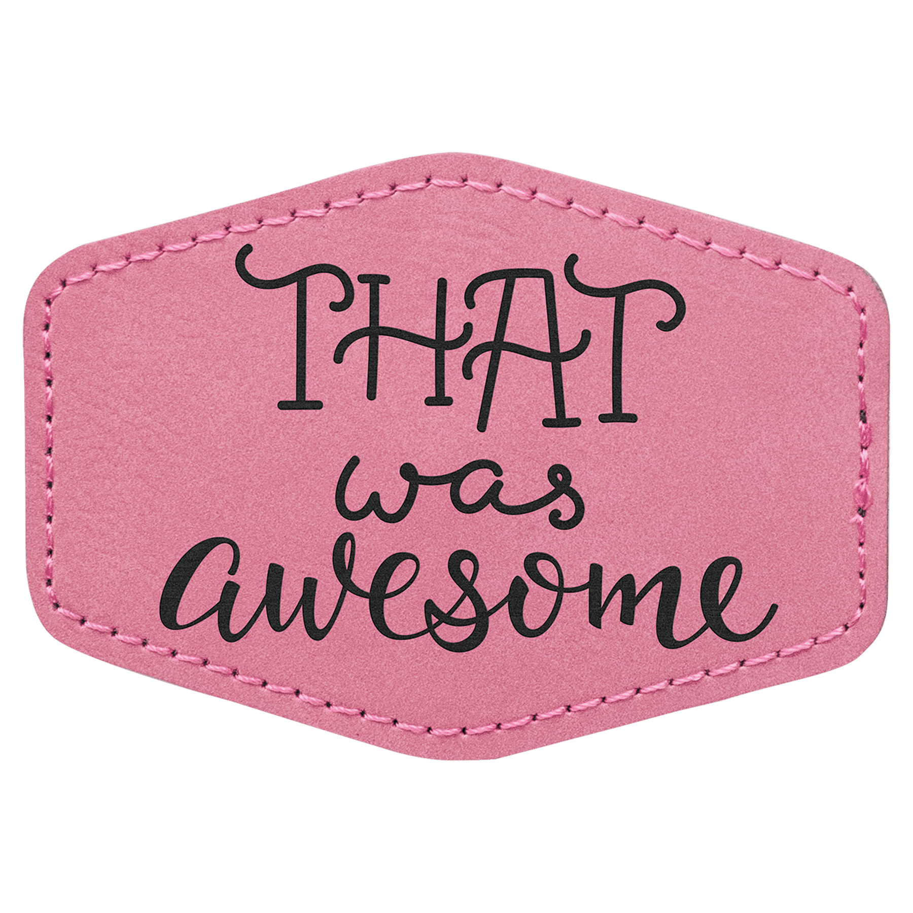3 1/2" x 2 1/2" Hex Laserable Leatherette Patch with Adhesive