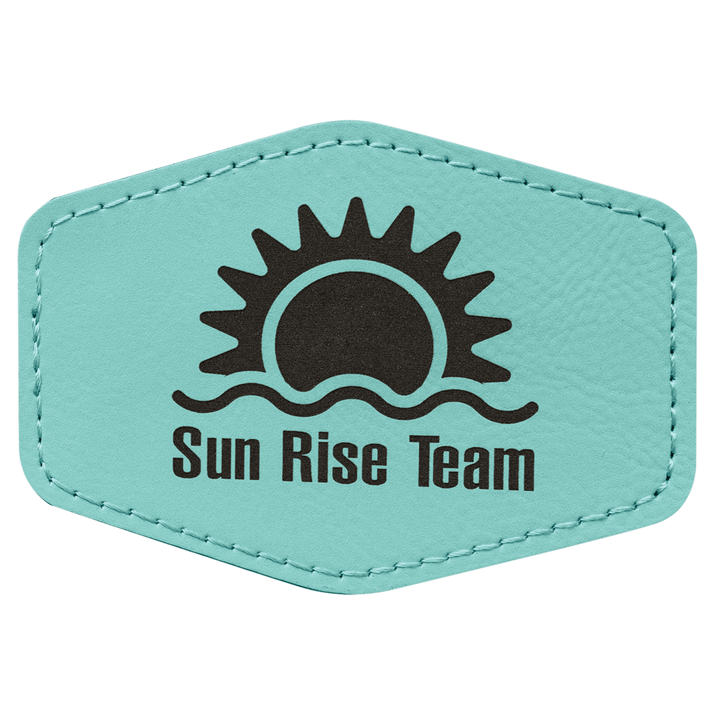 3 1/2" x 2 1/2" Hex Laserable Leatherette Patch with Adhesive