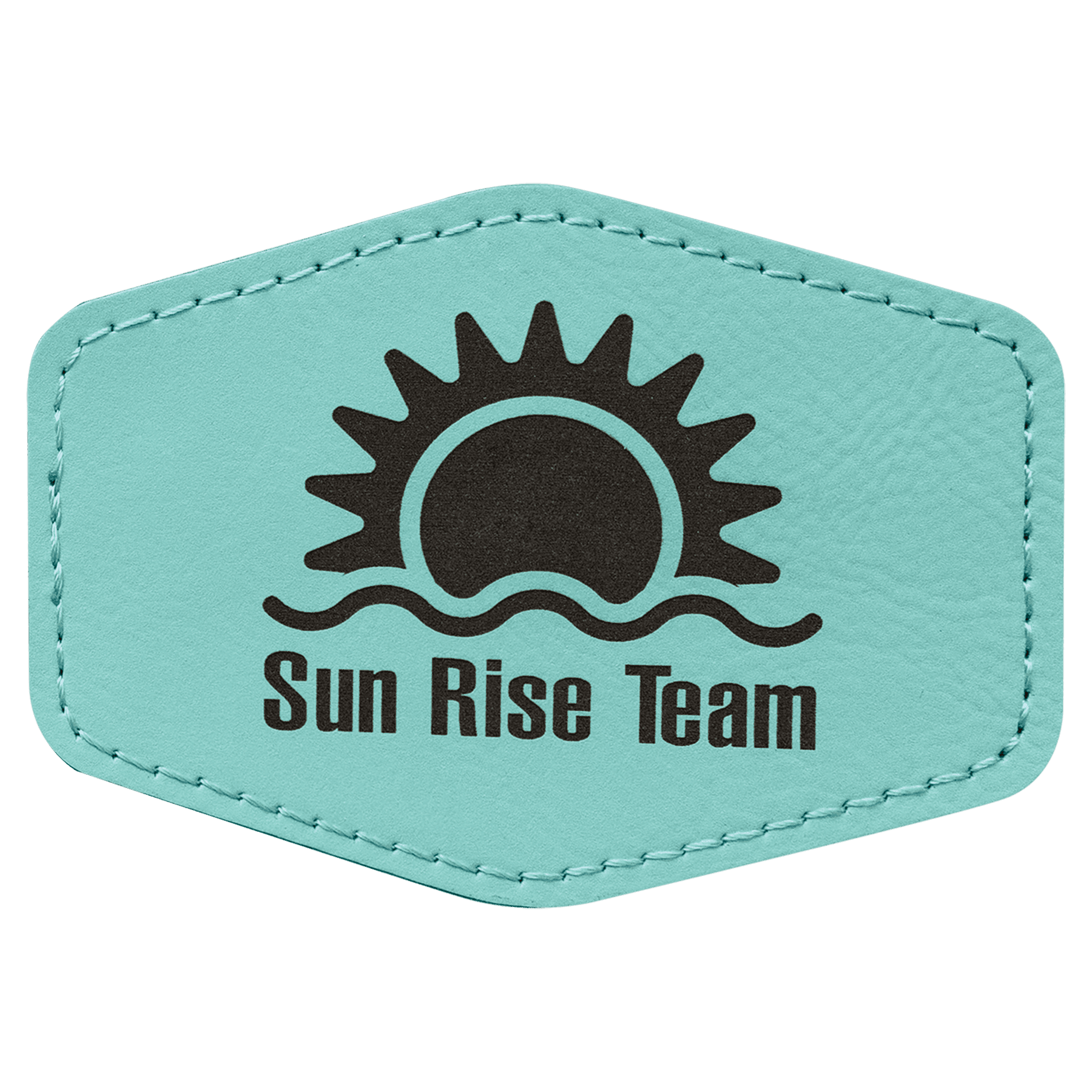 3 1/2" x 2 1/2" Hex Laserable Leatherette Patch with Adhesive