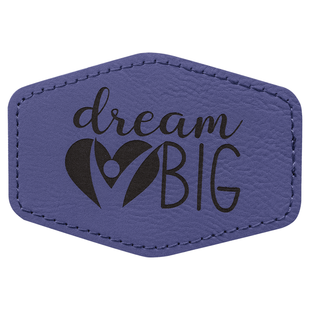 3 1/2" x 2 1/2" Hex Laserable Leatherette Patch with Adhesive