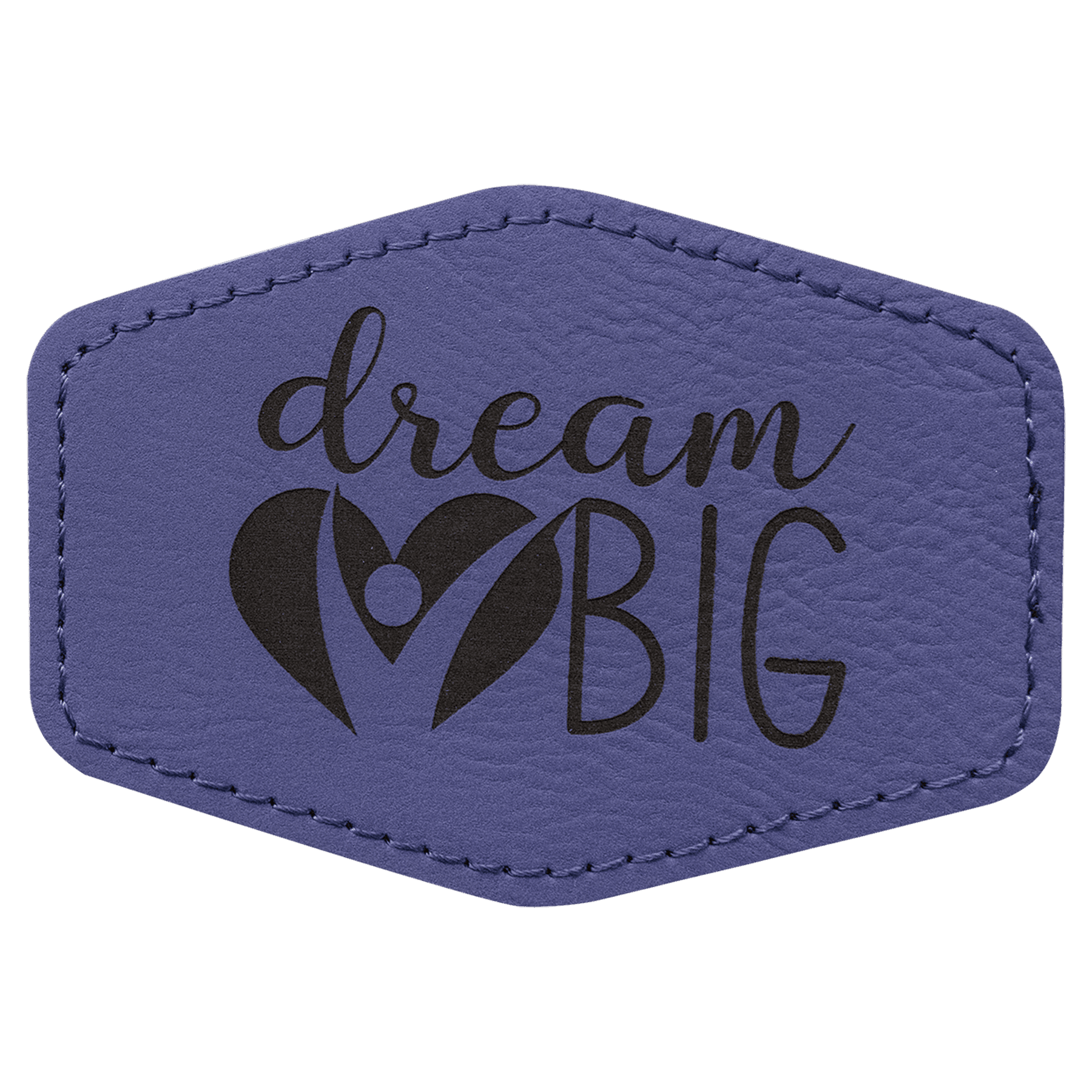 3 1/2" x 2 1/2" Hex Laserable Leatherette Patch with Adhesive
