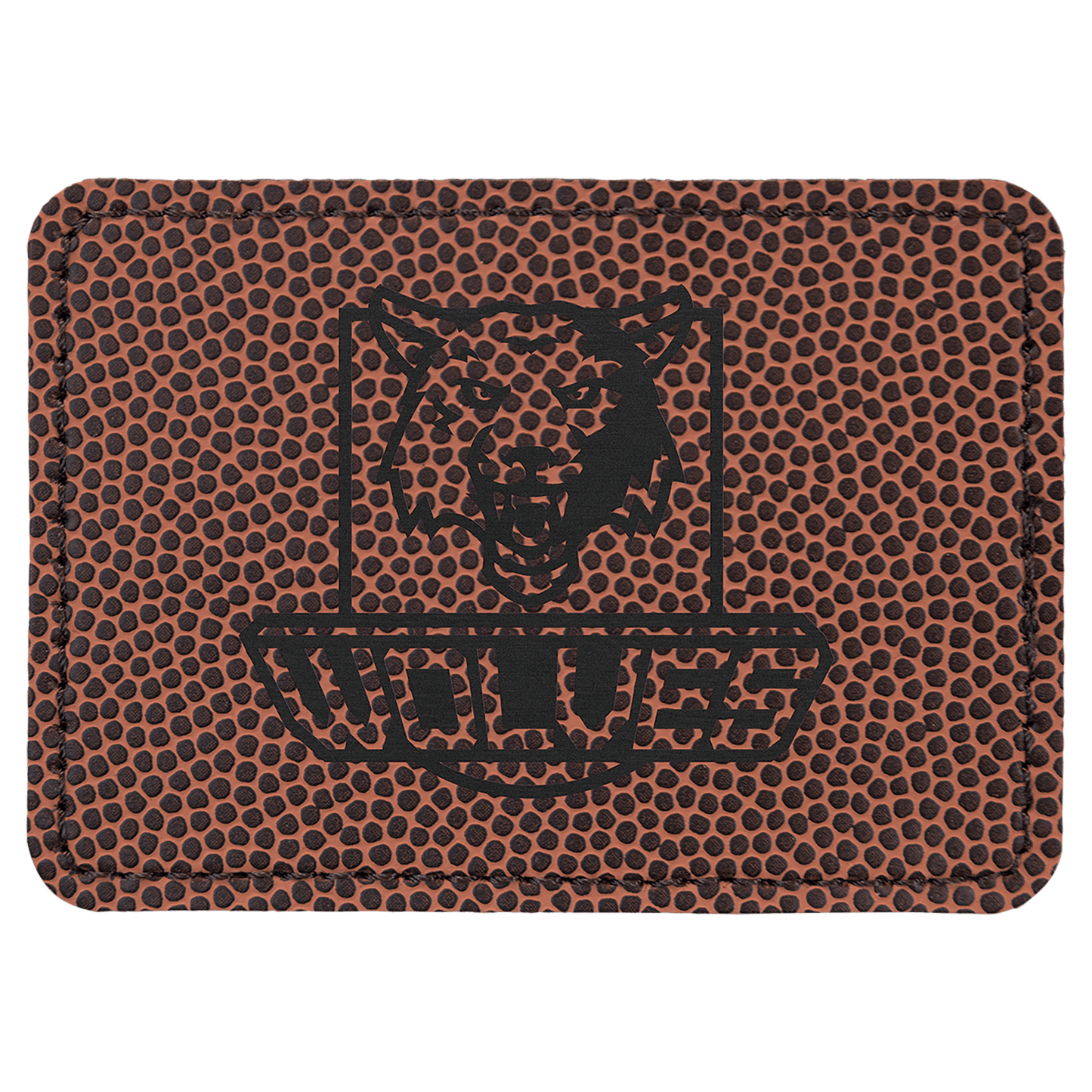 3 1/2" x 2 1/2" Rectangle Football Laserable Leatherette Patch with Kota   Pro Adhesive
