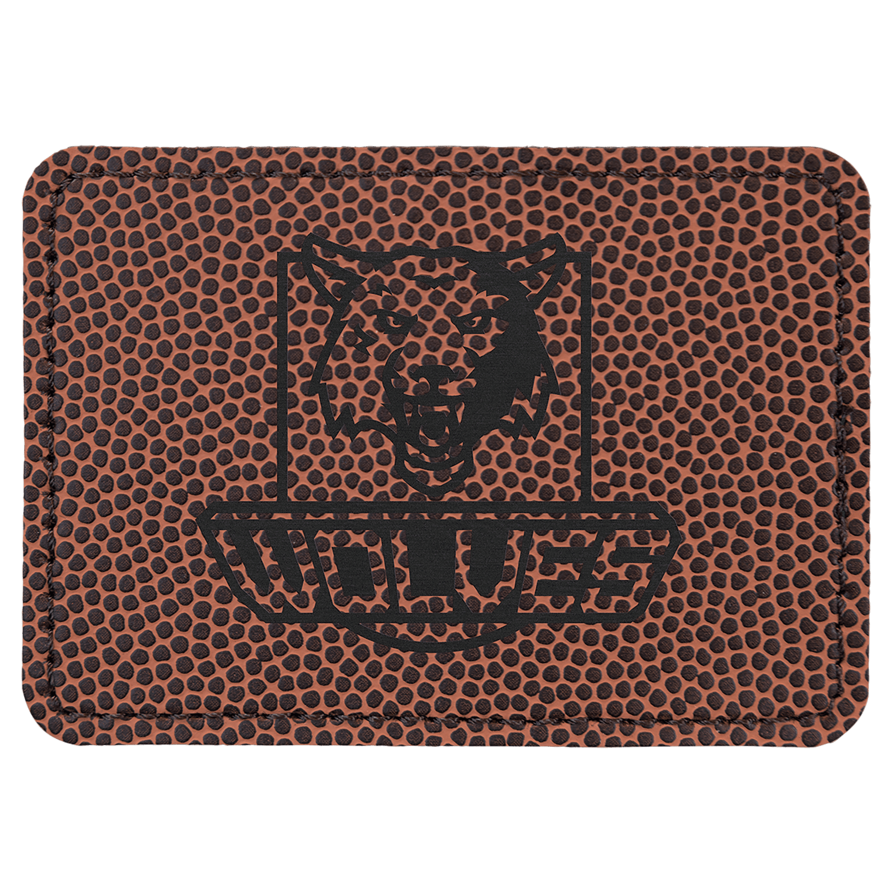 3 1/2" x 2 1/2" Rectangle Football Laserable Leatherette Patch with Kota   Pro Adhesive