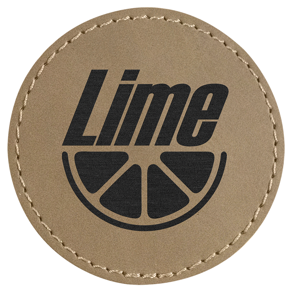2 1/2" Round Light Laserable Leatherette Patch with Adhesive