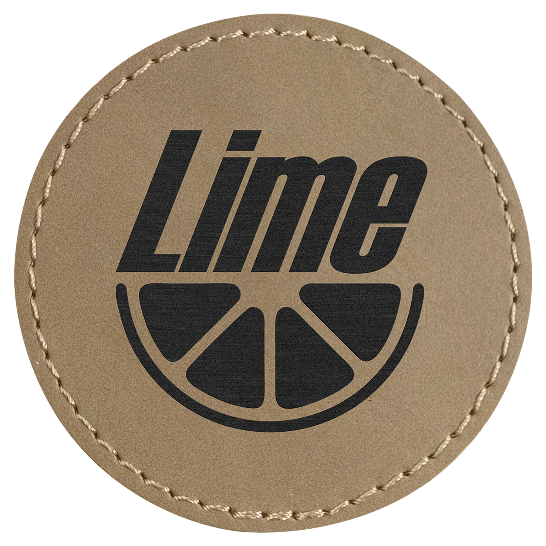 2 1/2" Round Light Laserable Leatherette Patch with Adhesive
