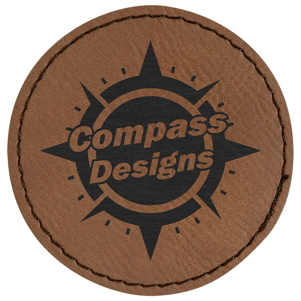 2 1/2" Round Dark Laserable Leatherette Patch with Adhesive