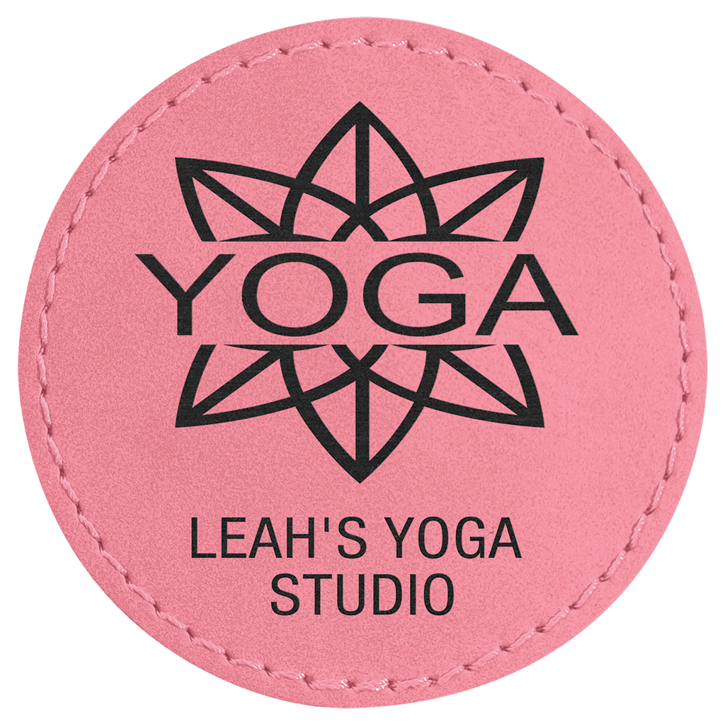 2 1/2" Round Laserable Leatherette Patch with Adhesive