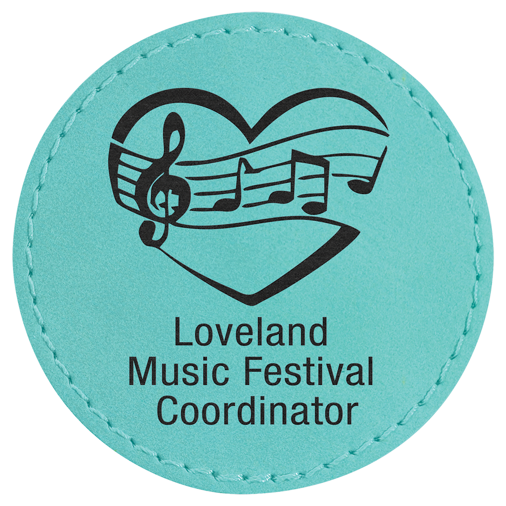 2 1/2" Round Laserable Leatherette Patch with Adhesive