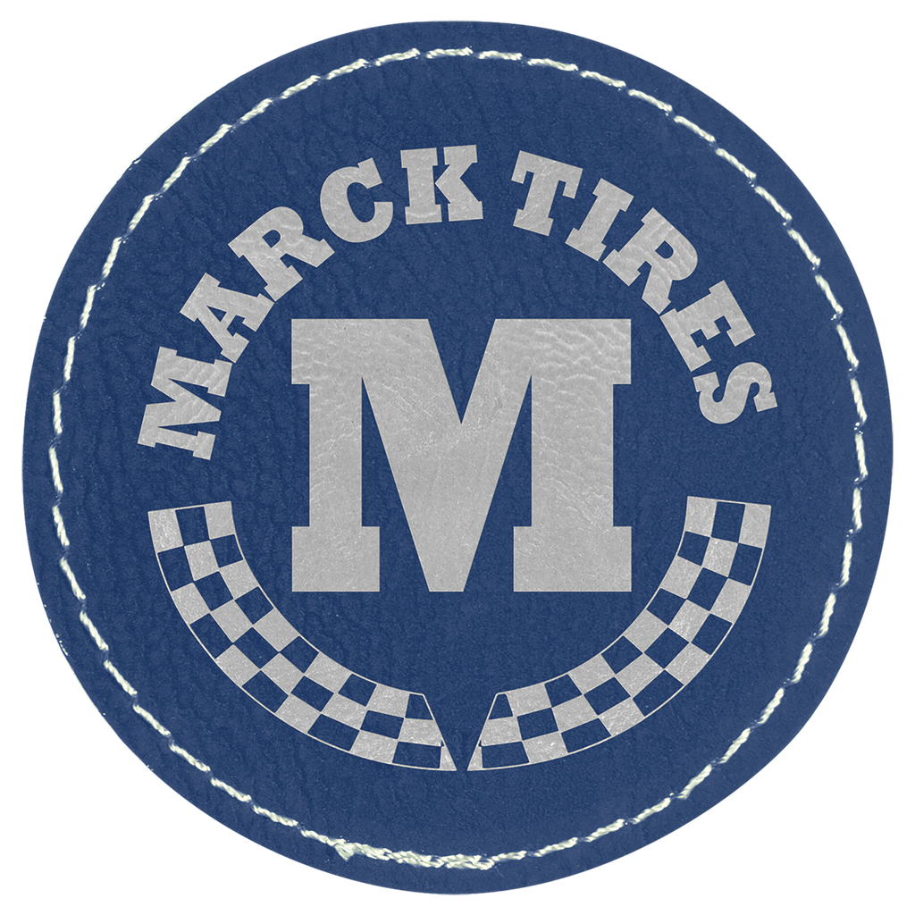 2 1/2" Round/Silver Laserable Leatherette Patch with Adhesive