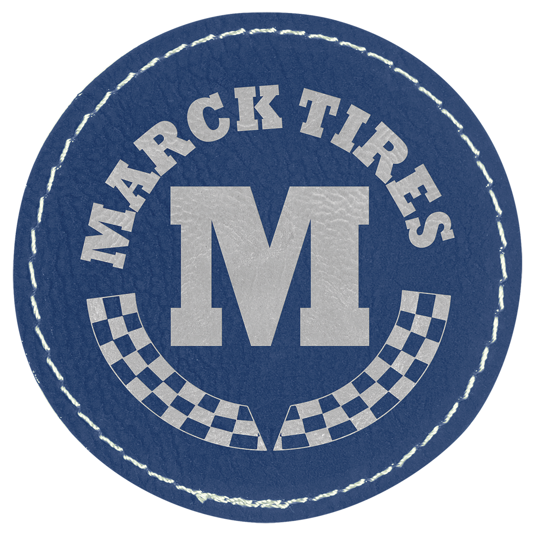 2 1/2" Round/Silver Laserable Leatherette Patch with Adhesive