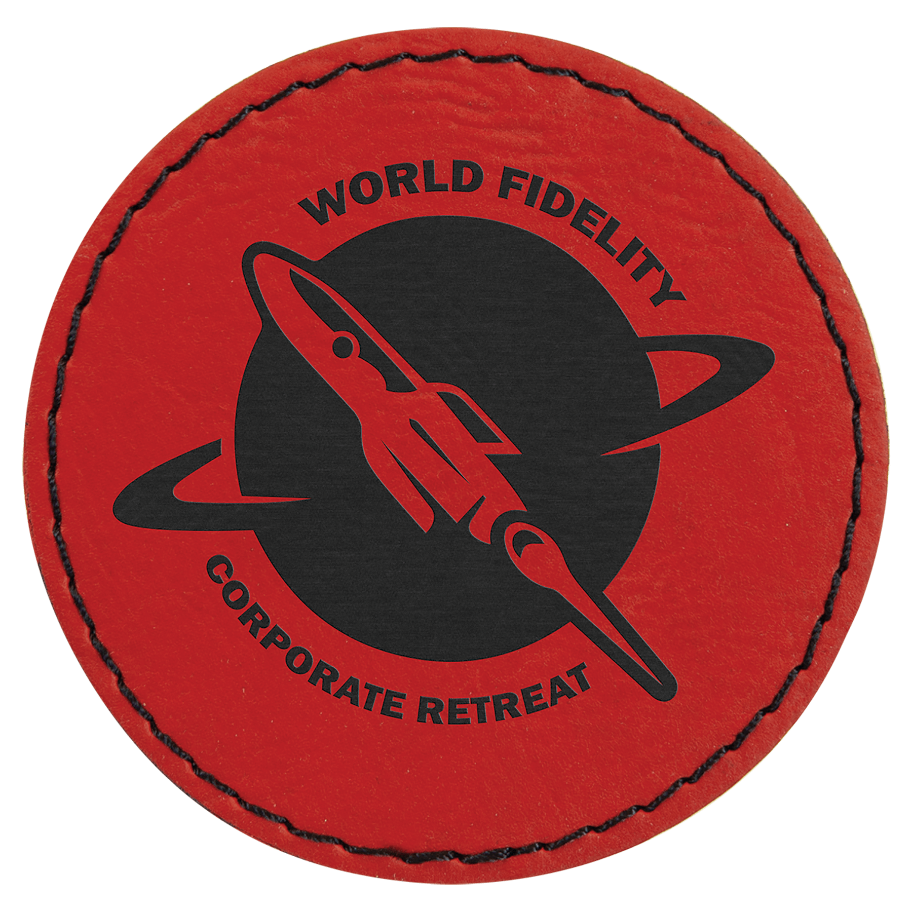 2 1/2" Round Laserable Leatherette Patch with Adhesive