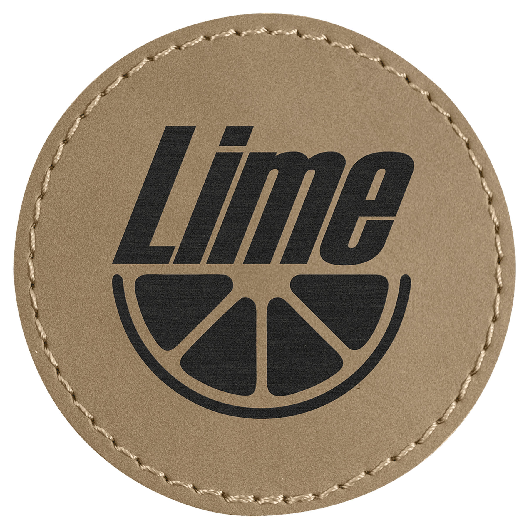 2 1/2" Round Light Laserable Leatherette Patch with Kota Pro Adhesive
