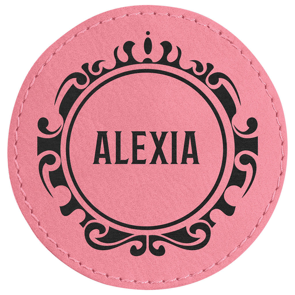 3" Round Laserable Leatherette Patch with Adhesive