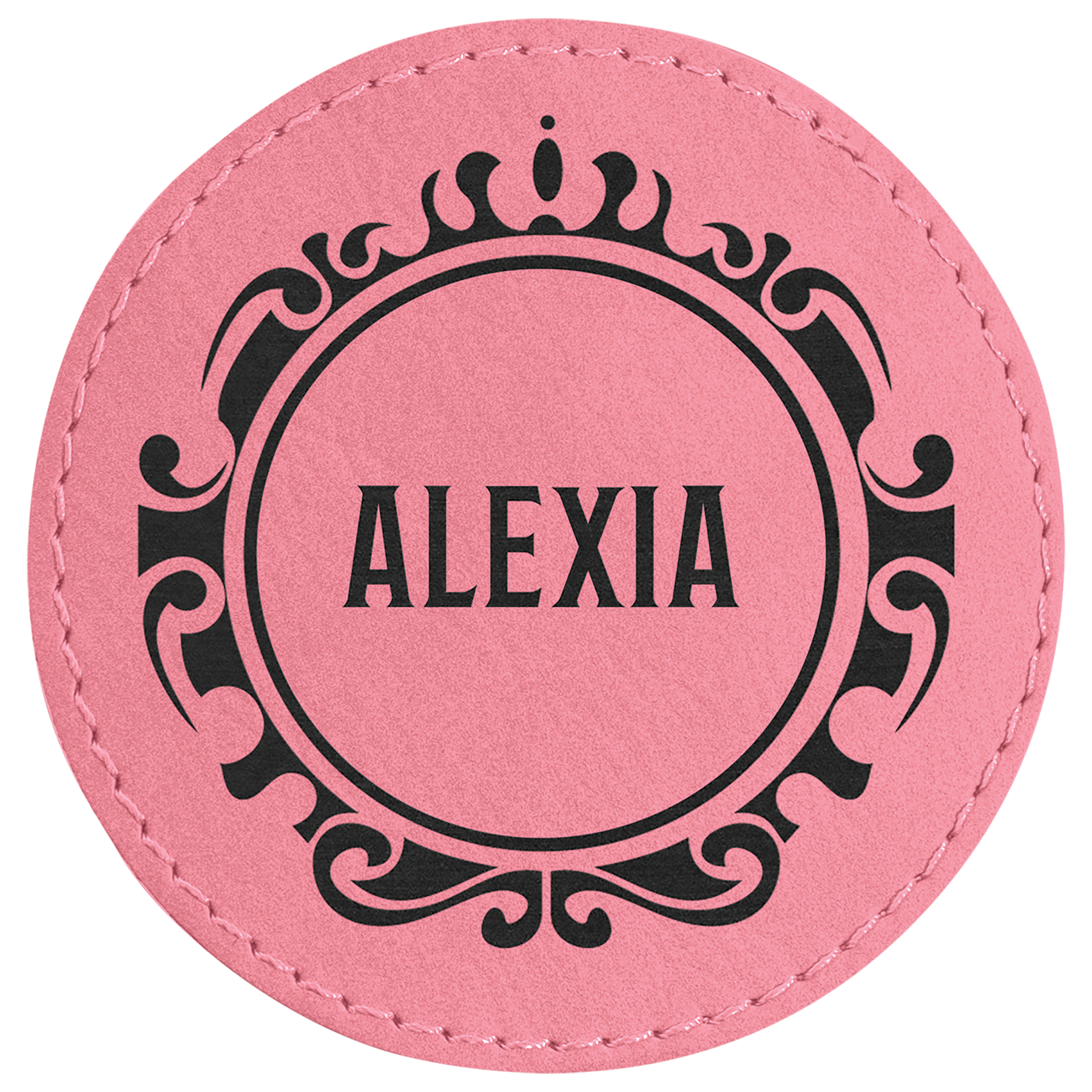 3" Round Laserable Leatherette Patch with Adhesive