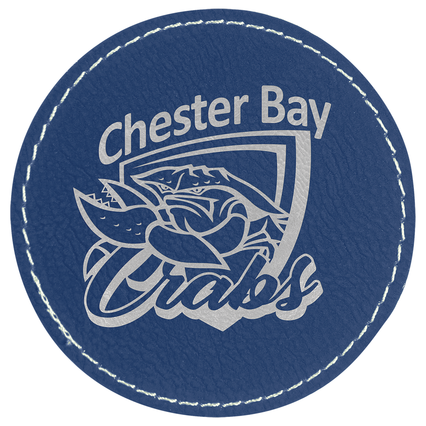 3" Round/Silver Laserable Leatherette Patch with Adhesive
