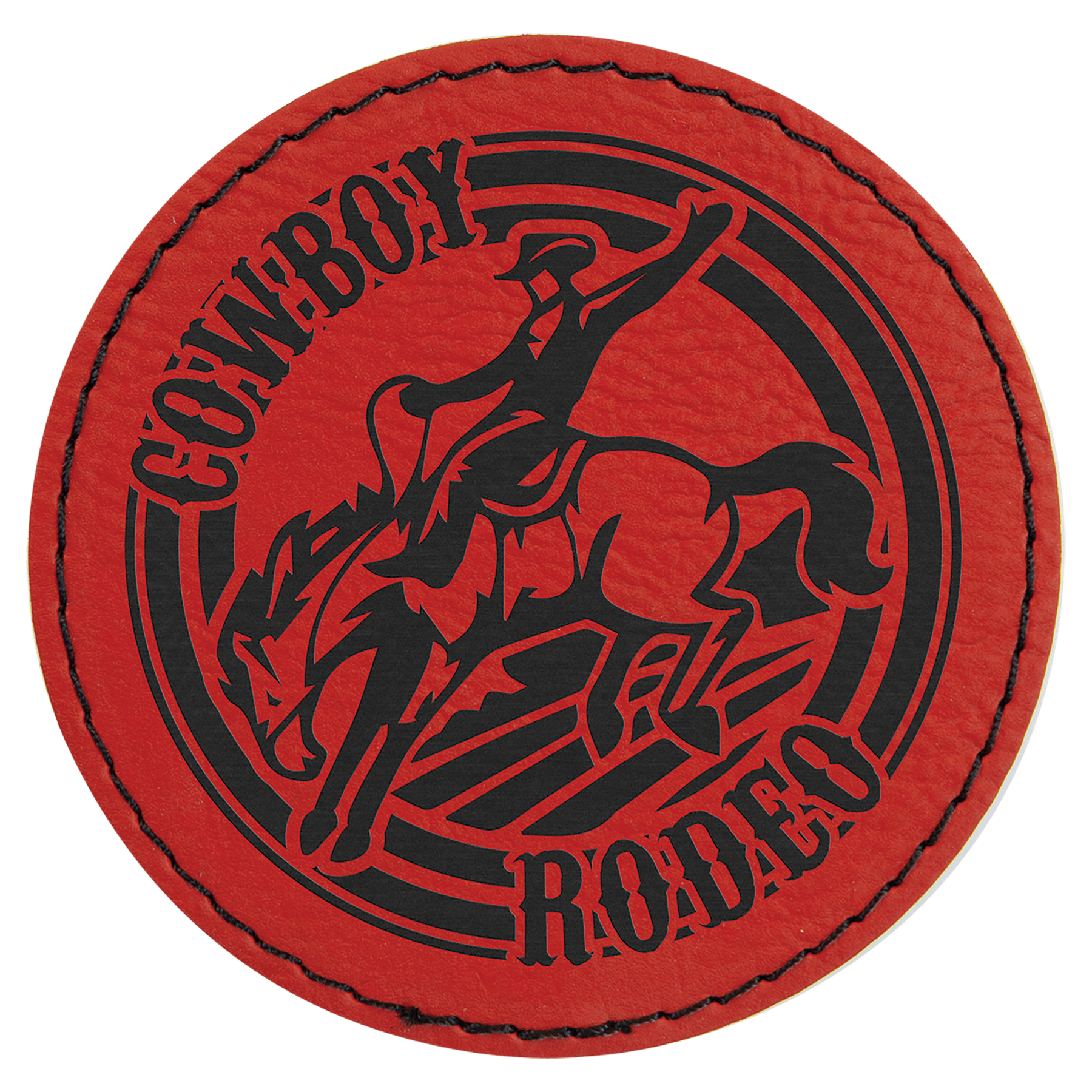 3" Round Laserable Leatherette Patch with Adhesive