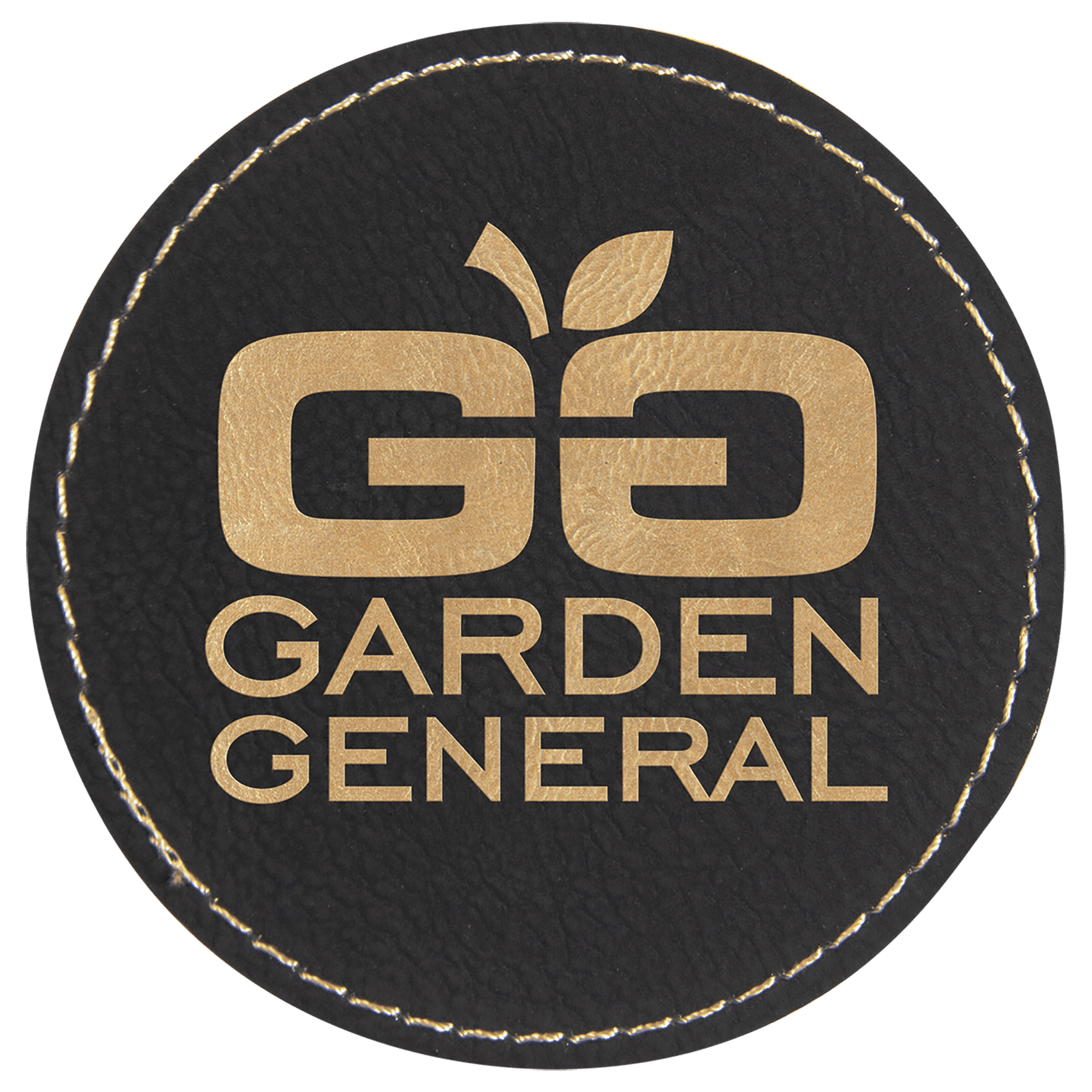 3" Round/Gold Laserable Leatherette Patch with Kota Pro Adhesive