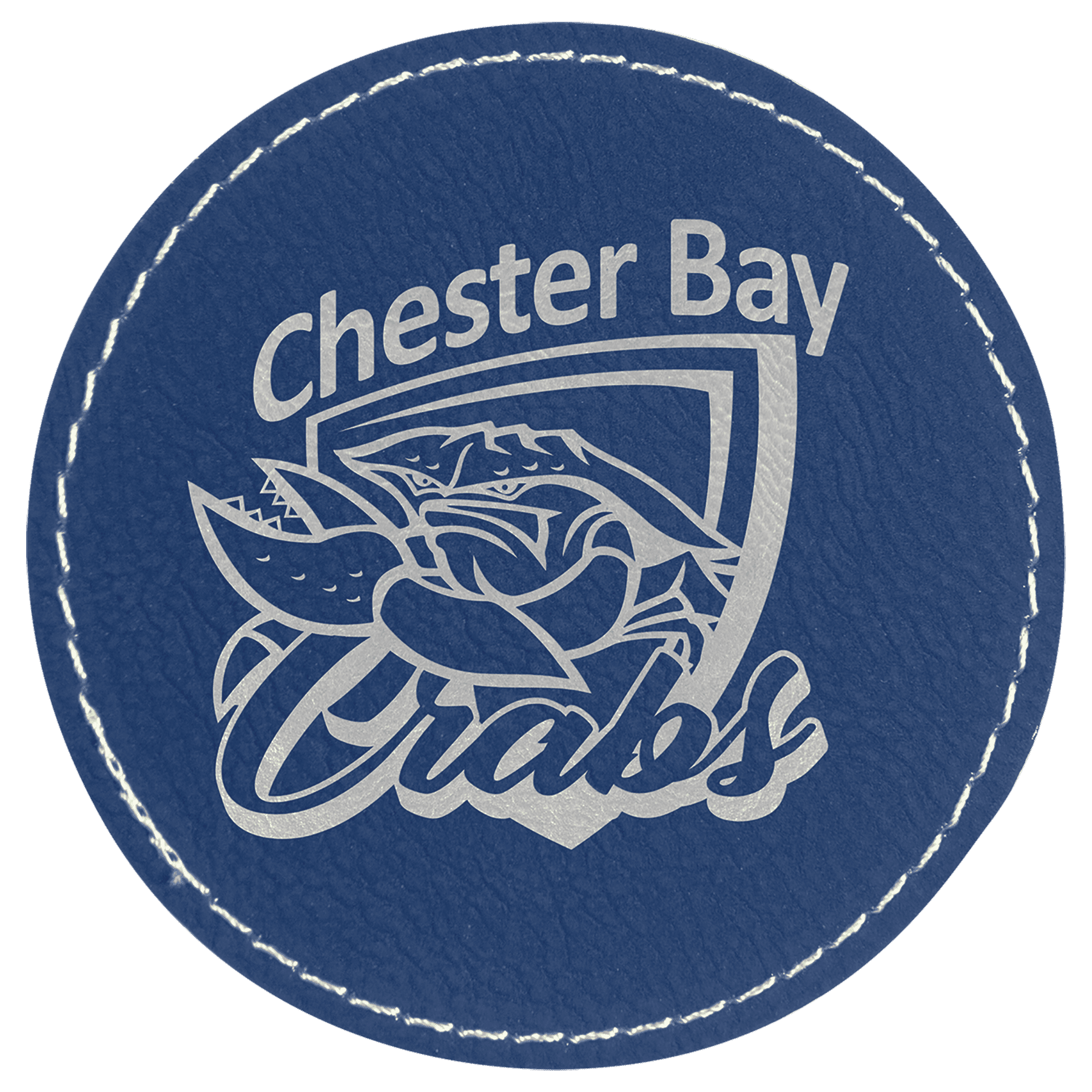 3" Round/Silver Laserable Leatherette Patch with Kota Pro Adhesive