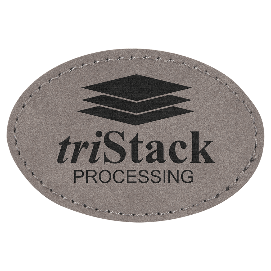 3" x 2" Oval Laserable Leatherette Patch with Adhesive