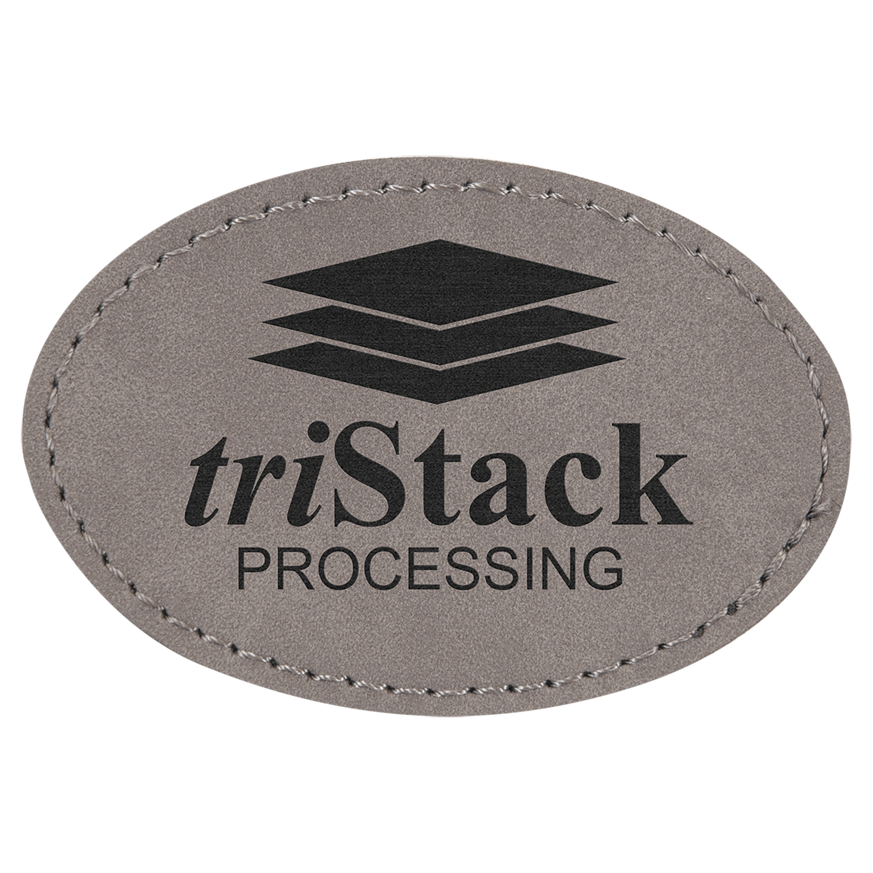 3" x 2" Oval Laserable Leatherette Patch with Adhesive