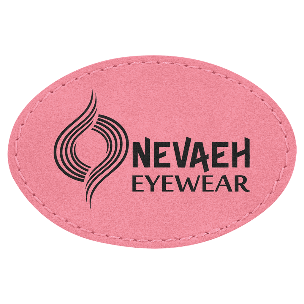 3" x 2" Oval Laserable Leatherette Patch with Adhesive