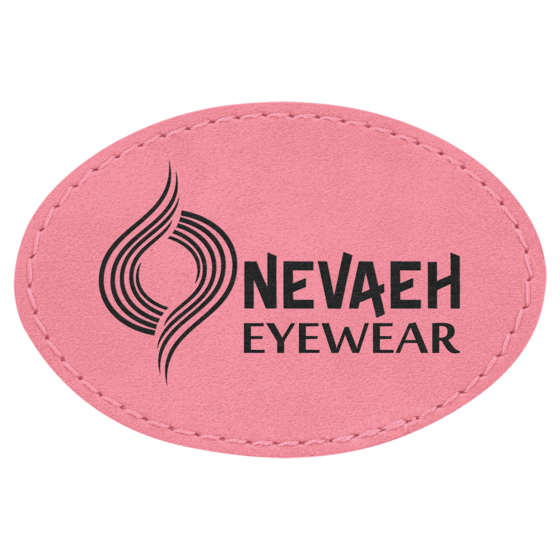 3" x 2" Oval Laserable Leatherette Patch with Adhesive