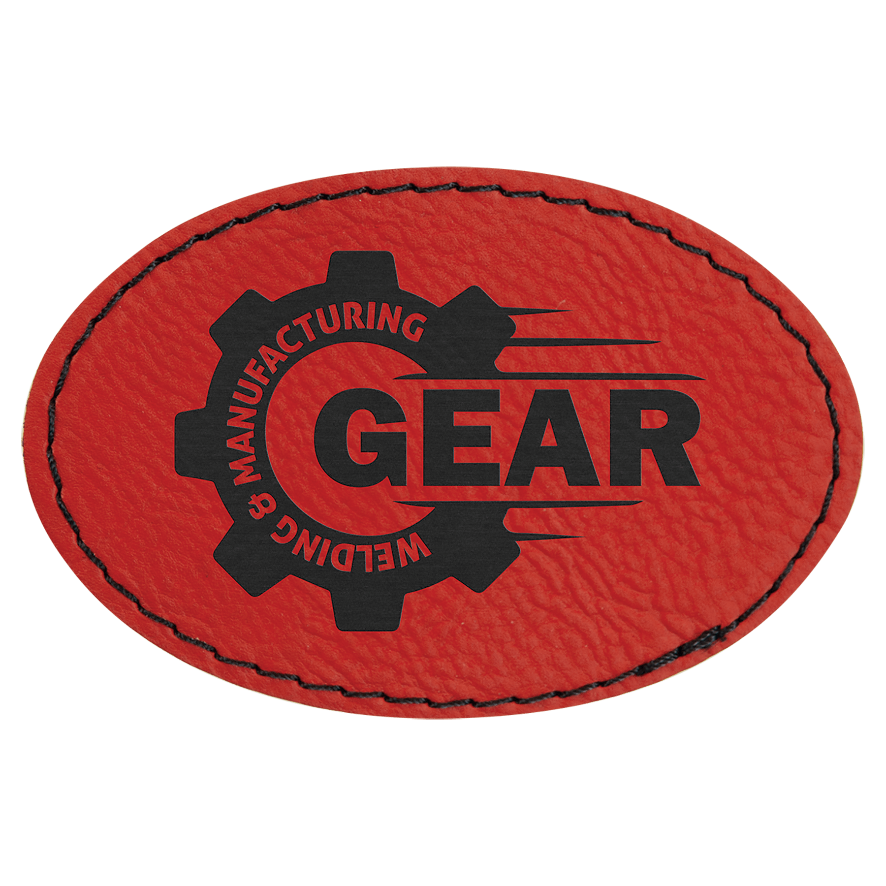 3" x 2" Oval Laserable Leatherette Patch with Adhesive