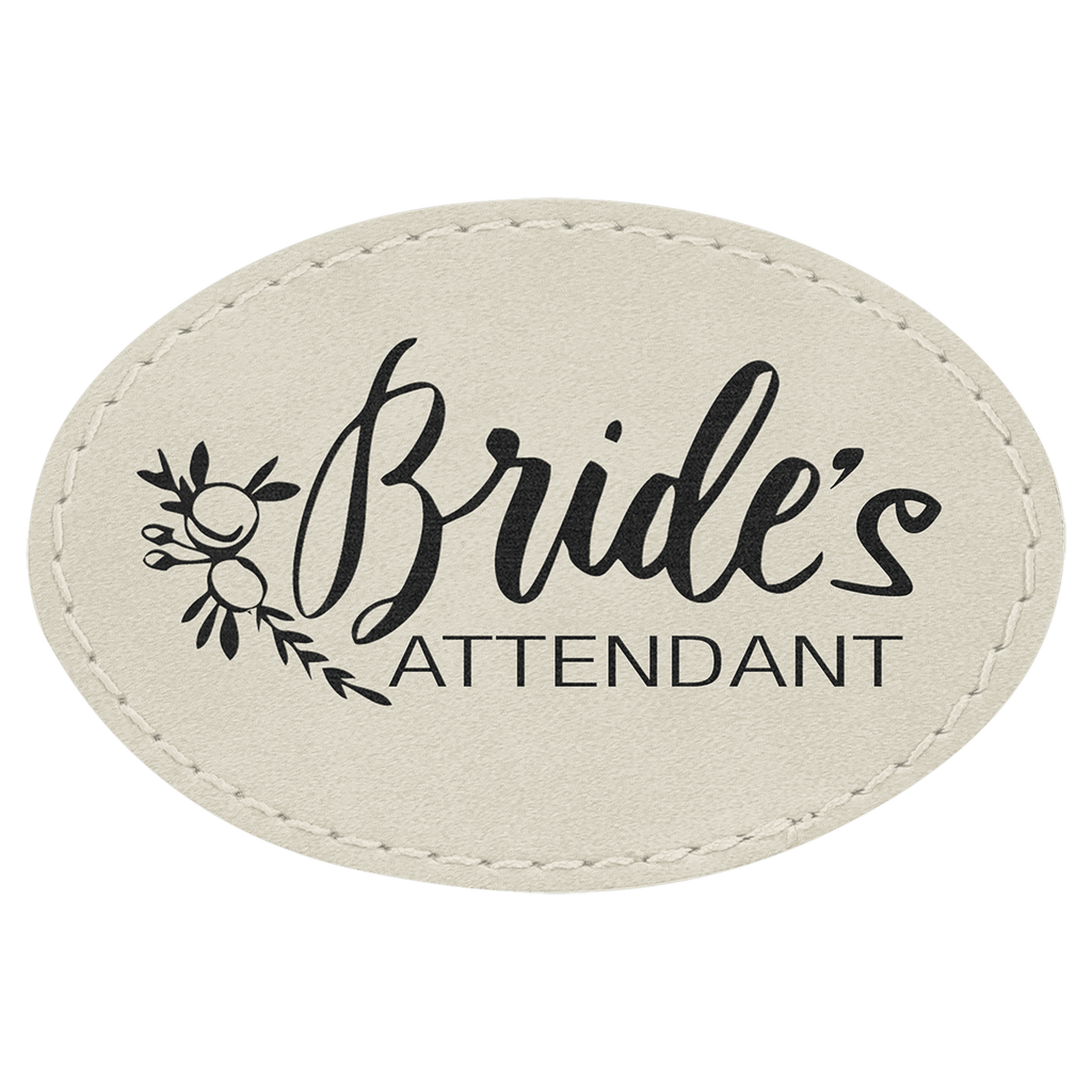 3" x 2" Oval Laserable Leatherette Patch with Adhesive