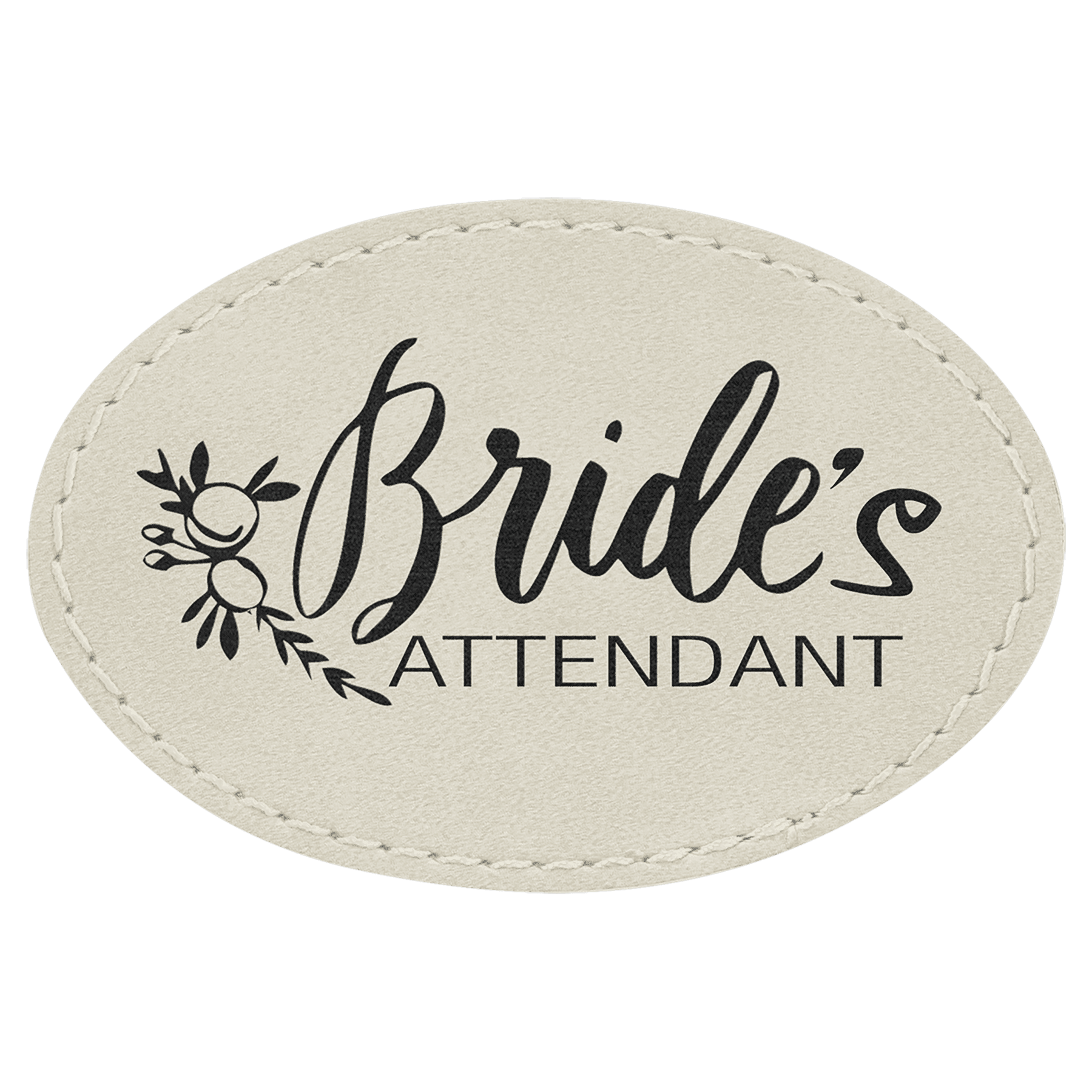 3" x 2" Oval Laserable Leatherette Patch with Adhesive